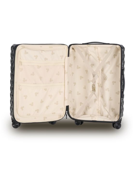 Disney Mickey Mouse 66cm Medium 4-Wheel Spinner Luggage - Black Carry-On Suitcase for Travel, Business Trips & Vacations
