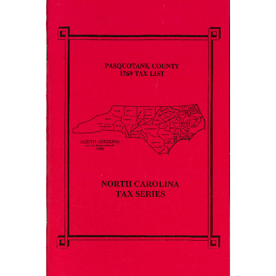 1769 Pasquotank County, North Carolina Tax List - Genealogy & Historical Research Document for Ancestry Tracing & American History Studies