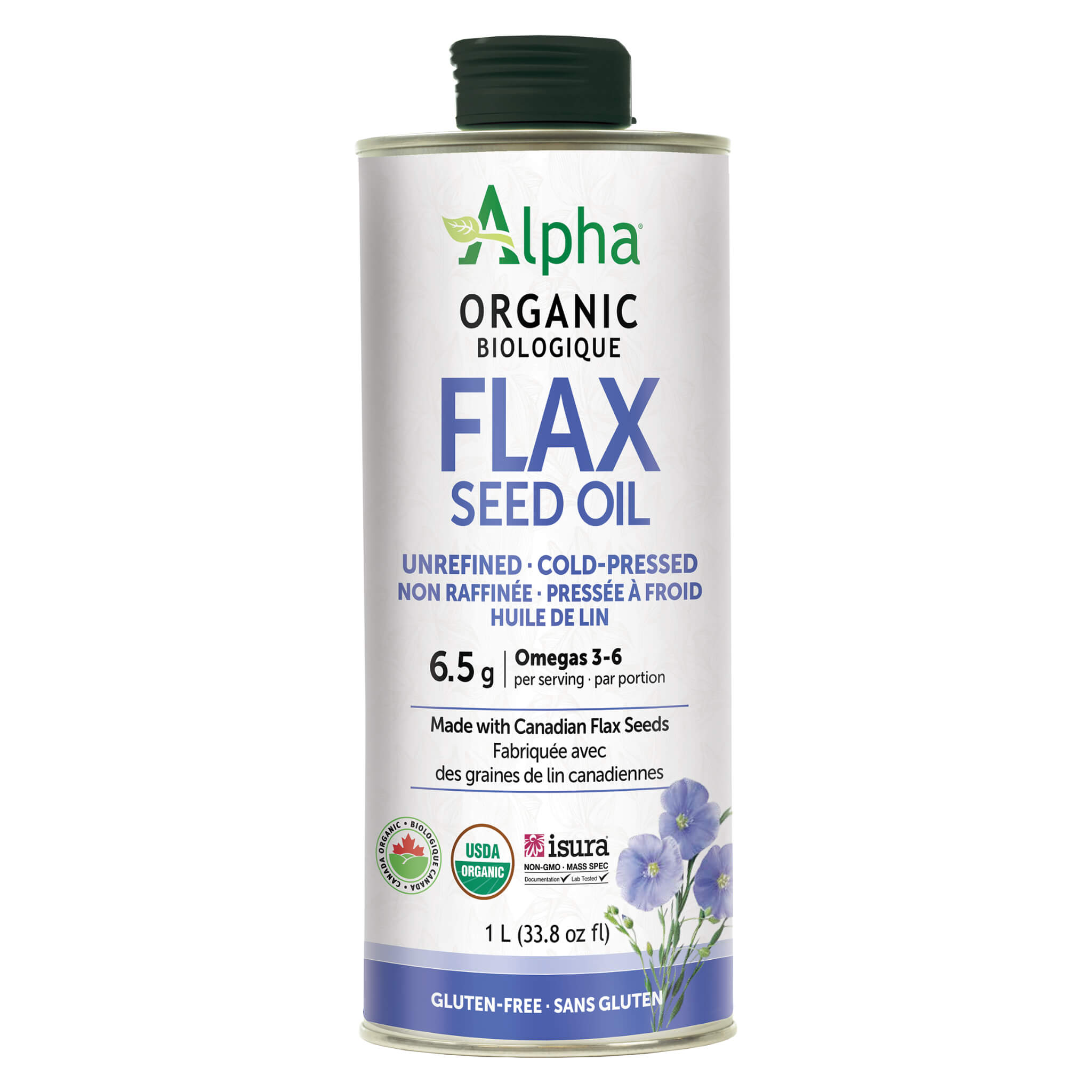 Organic Flax Seed Oil - Cold Pressed, High in Omega-3, 100% Pure & Natural - Perfect for Smoothies, Salad Dressings & Skin Care