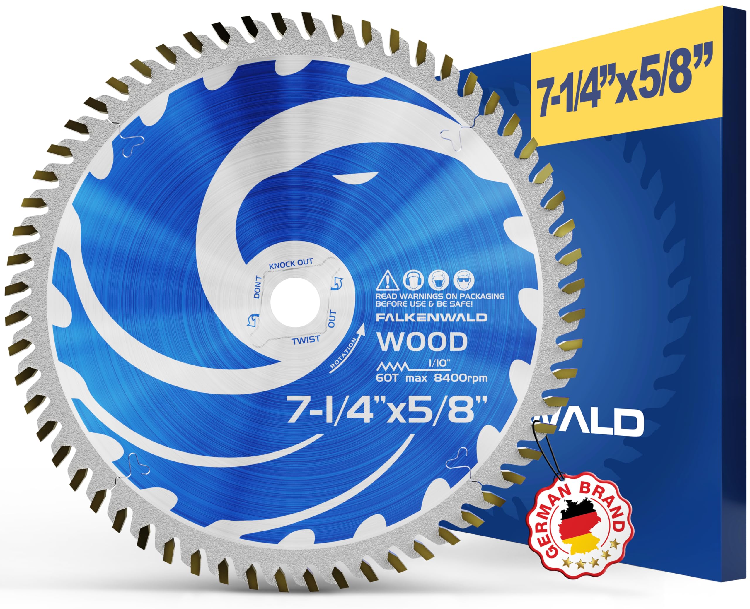 7 1/4 Inch Circular Saw Blade for Wood - Premium 24T Carbide Tipped Blade Compatible with DEWALT, Skil, Makita - Perfect for DIY Projects, Woodworking, and Construction Cutting