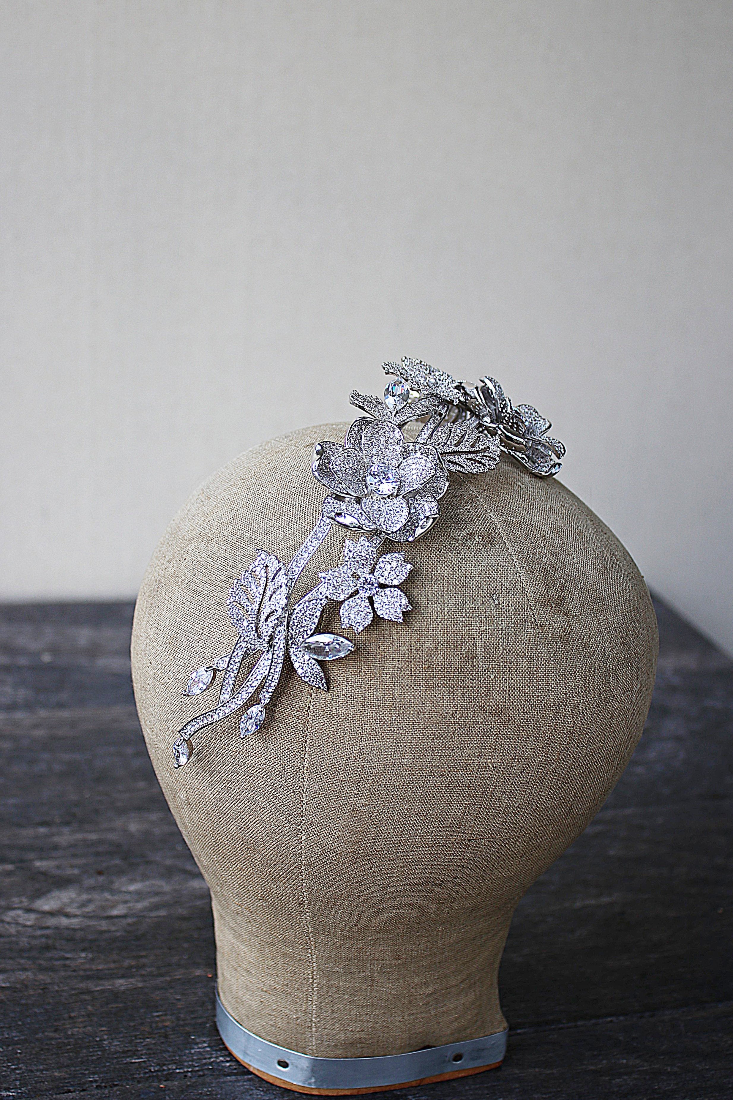 LENA Elegant Crystal Headpiece Tiara for Women - Perfect for Weddings, Prom, Pageants, and Special Occasions