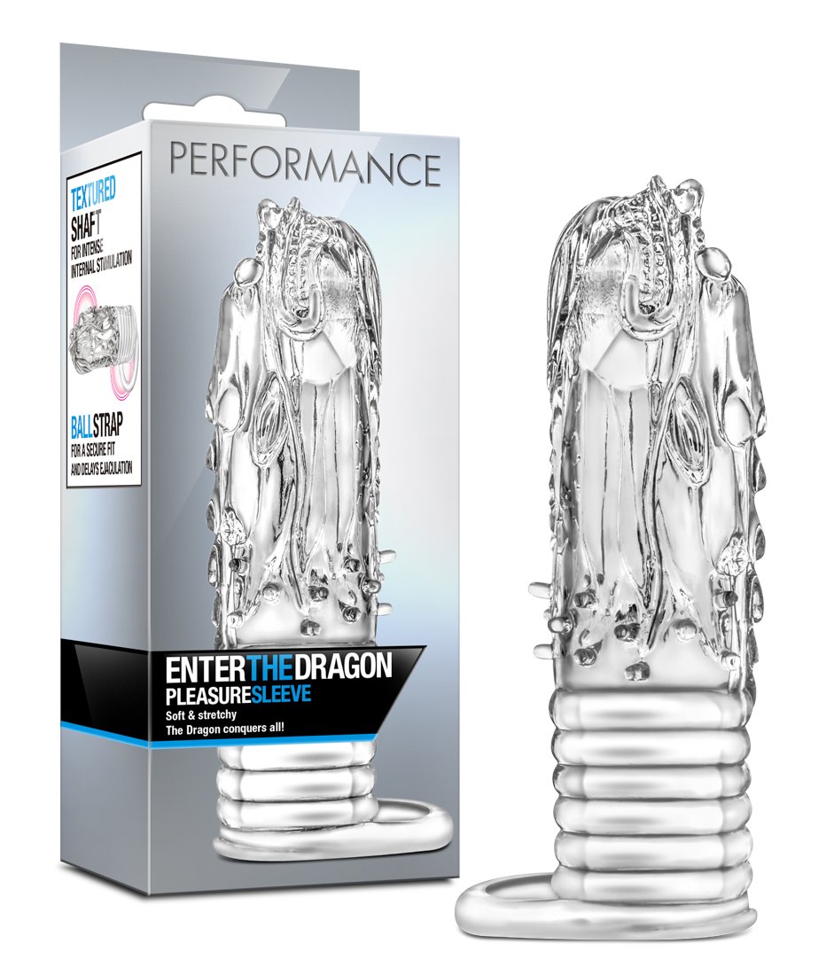 **Dragon Penis Extender Cock Sleeve for Men - Delay Ejaculation & Enhance Pleasure - Clear Male Sex Toy for Couples & Solo Play - Perfect for Extended Intimacy & Sensual Exploration**