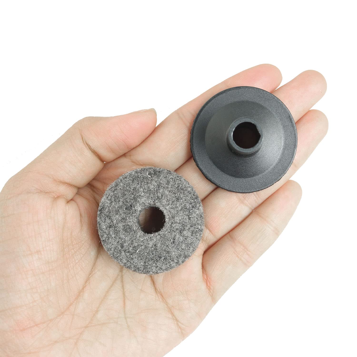 MEETOOT 10-Piece Drum Cymbal Stand Felt Washer Set - Gray Cymbal Sleeves & Stand Accessories for Drum Kits | Perfect for Live Performances, Studio Recording & Drum Maintenance