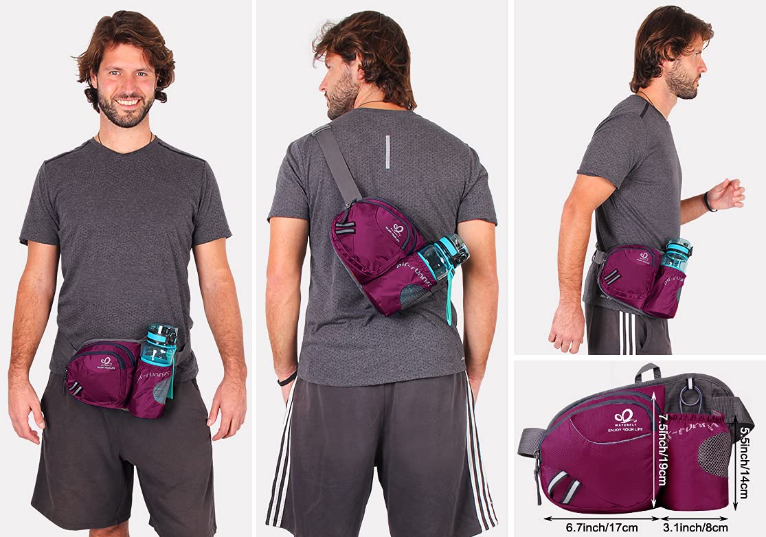 Waterfly Hiking Fanny Pack with 24oz BPA-Free Water Bottle - Perfect for Outdoor Adventures
