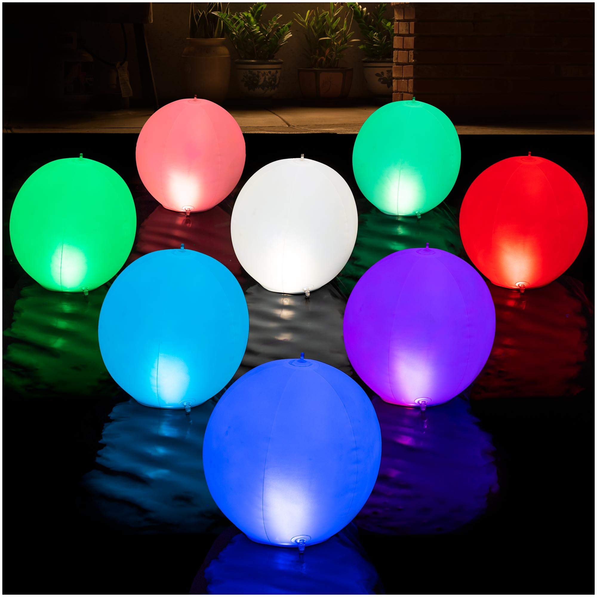 Solar Floating Pool Lights - Pack of 2 Solar Powered Color Changing 14-inch Balls - Inflatable Waterproof LED Ball Lights for Pool, Garden, Backyard, Pond, Party Decorations - Perfect for Weddings, Night Swims & Summer BBQs