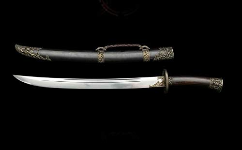 Premium Handmade Qingdao Kung Fu Broadsword - High Carbon Folded Steel Blade, Razor Sharp Edge - Perfect for Martial Arts Training, Collecting & Display