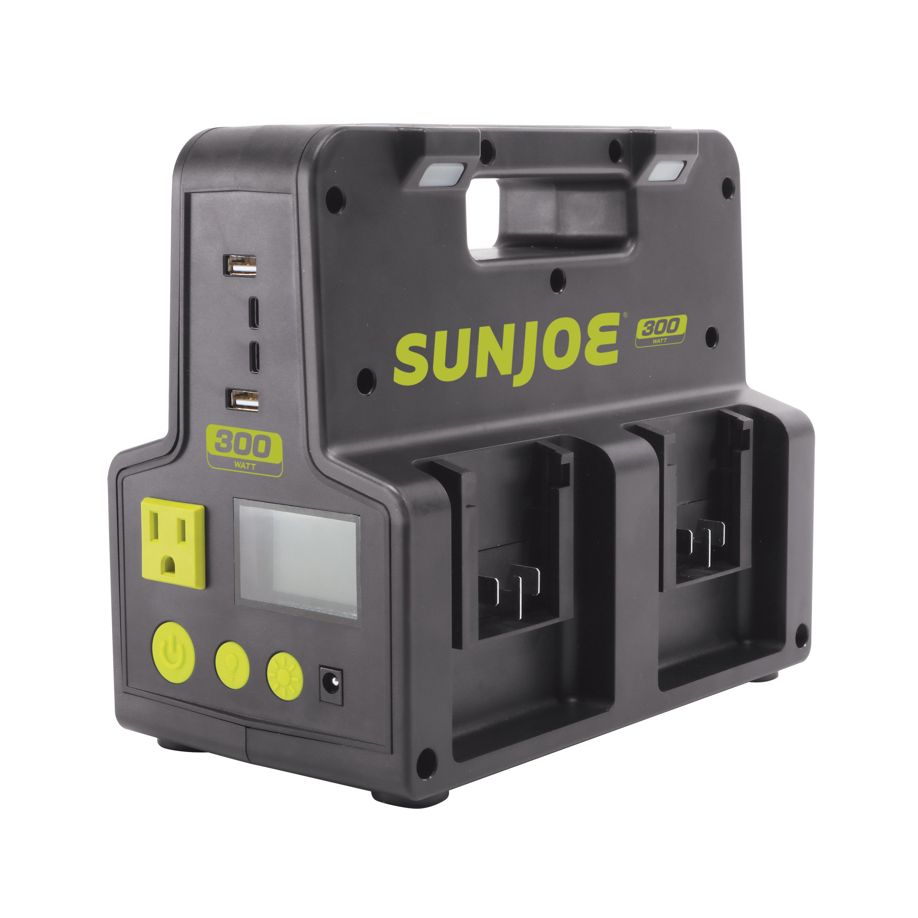 Sun Joe 24V 300W 2AMP Cordless Power Inverter Generator Kit with 2 x 2.0Ah Batteries - Portable Power Station for Camping, RV Trips & Emergency Backup