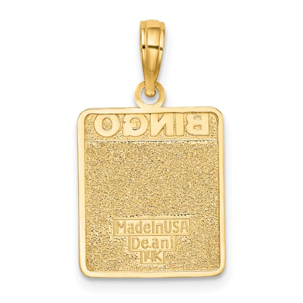 14K Solid Yellow Gold Bingo Playing Cards Pendant Necklace - Elegant Casino-Themed Jewelry for Women | Perfect Gift for Bingo Lovers & Gambling Enthusiasts