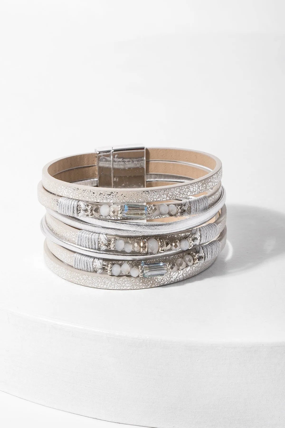 Allium Multi-Layered Genuine Leather Bracelet for Women - Stylish Stackable Bracelets for Everyday Wear & Boho Fashion