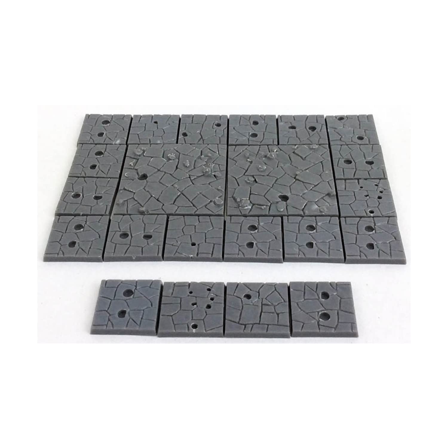 Mantic Games MGDS23 Dungeon Saga: Flagstone Bases Play Set - Fantasy Tabletop RPG Terrain for Miniature Wargaming & D&D Campaigns
