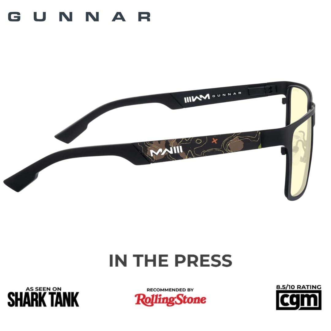Gunnar Official Call of Duty Gaming Glasses - Blue Light Blocking Computer Glasses with Patented Lens Technology for Gamers & Digital Eye Strain Relief | Perfect for Esports, Late-Night Gaming & Office Work