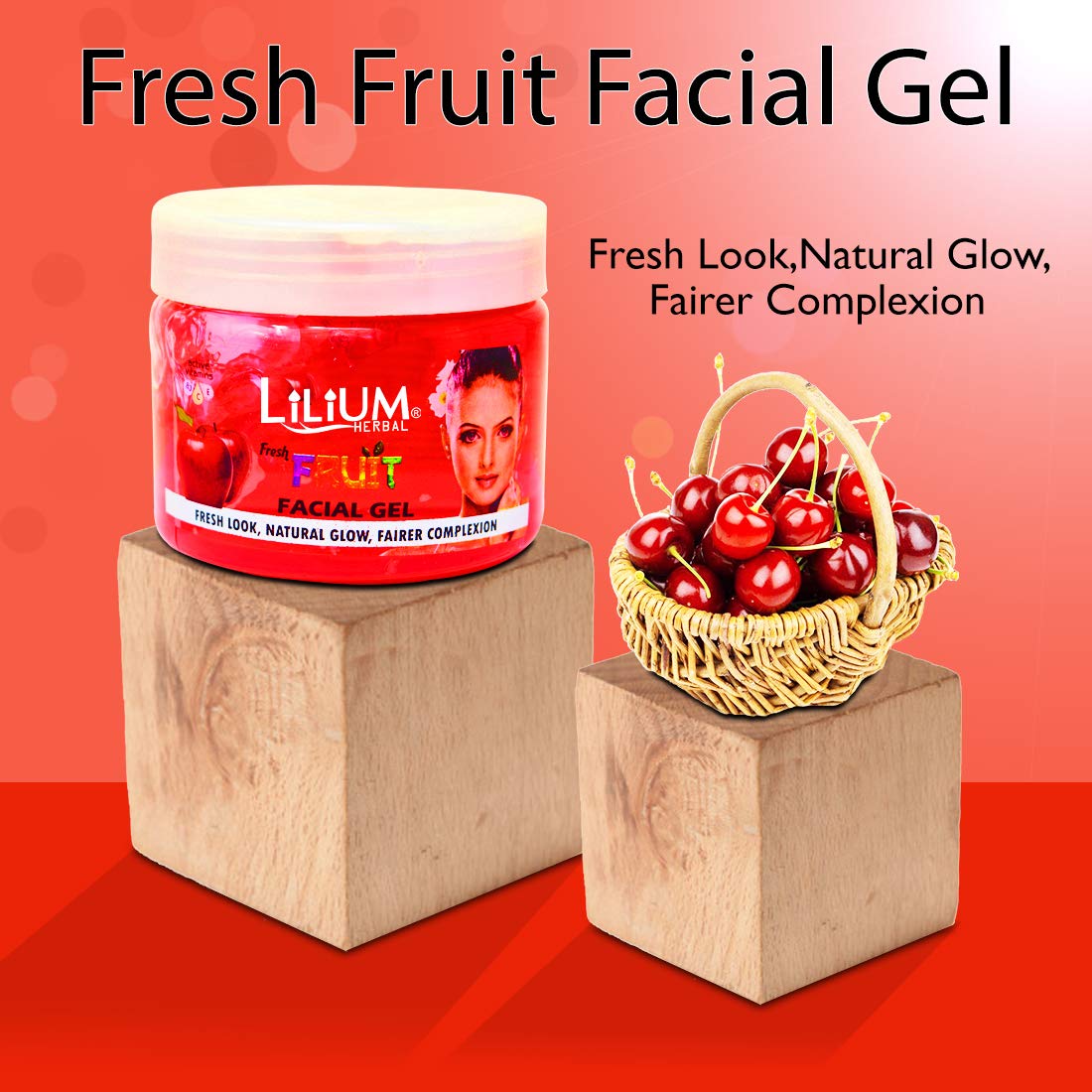 Lilium Herbal Ultra Glow Fruit Facial Gel - 200ml | Natural Brightening & Hydrating Face Mask for Glowing Skin | Perfect for Daily Skincare & Spa Nights