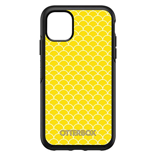 Yellow White Scalloped Pattern On Black Case