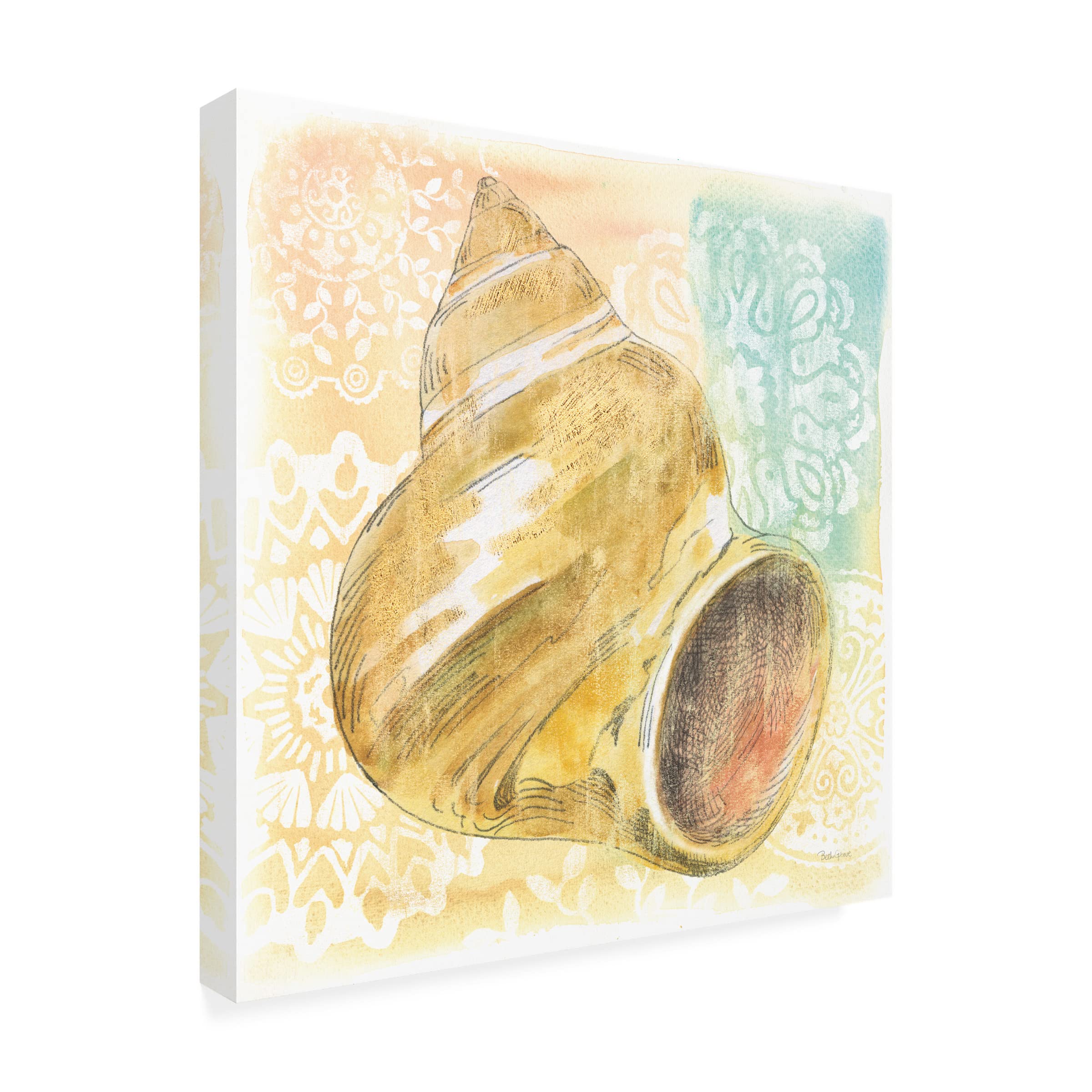 Beth Grove 'Golden Treasures II' Canvas Wall Art Print - Modern Home Decor for Living Room, Bedroom & Office | Trademark Fine Art Collection