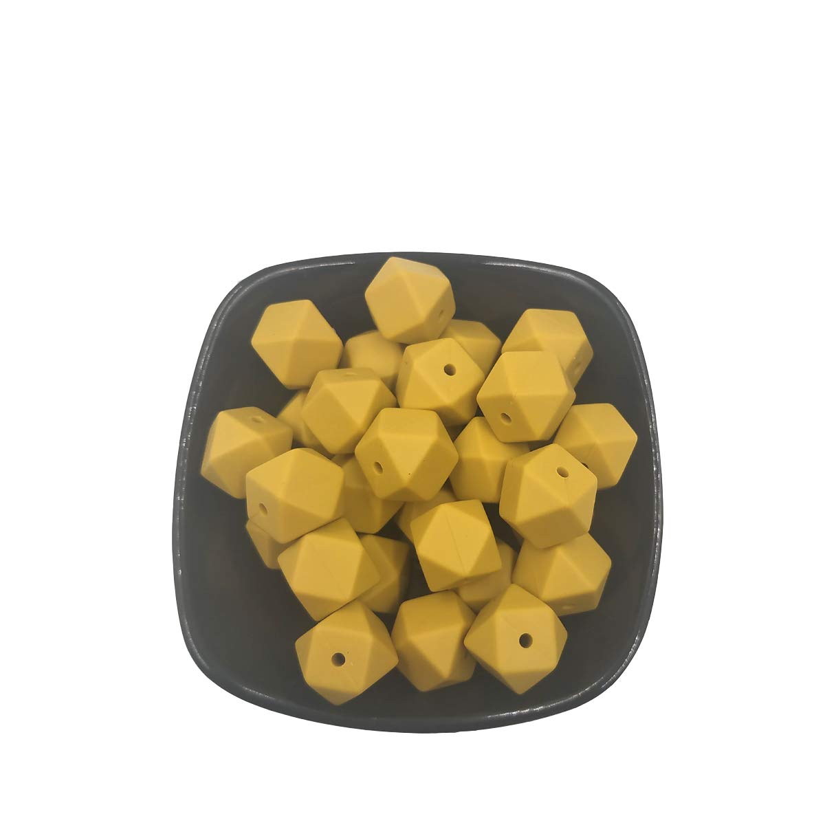 14mm Hexagonal Silicone Beads for DIY Jewelry & Keychains - 50pcs Bulk Craft Beads for Women