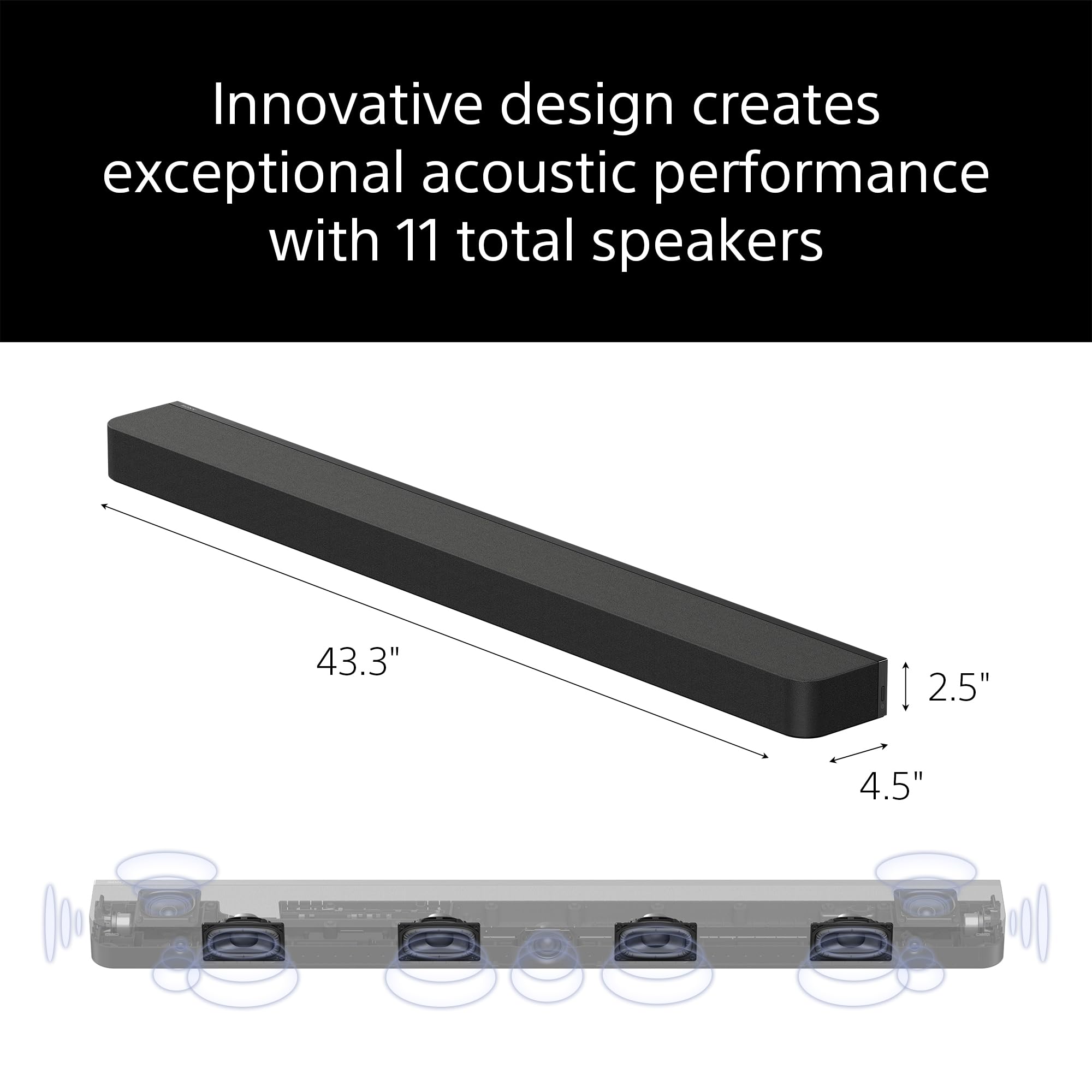 Sony BRAVIA Theater Bar 8 Dolby Atmos Soundbar with Wireless Subwoofer (SA-SW5) & Battery-Powered Rear Speakers (SA-RS5) - Immersive Home Theater System for Movies, Music & Gaming