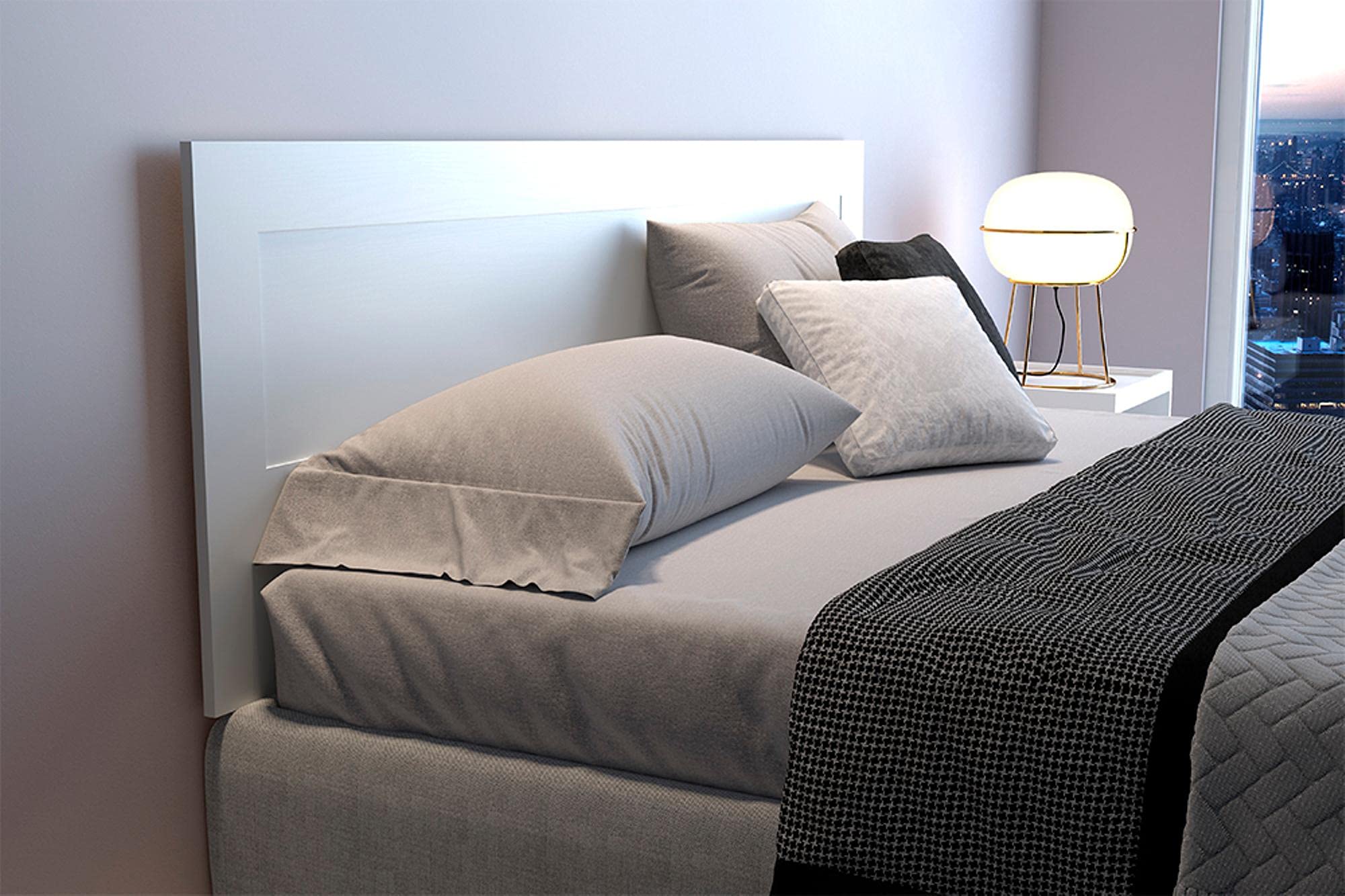 White King Size Bed Headboard - Elegant Upholstered Headboard for Master Bedroom, Bedroom Decor, and Home Styling