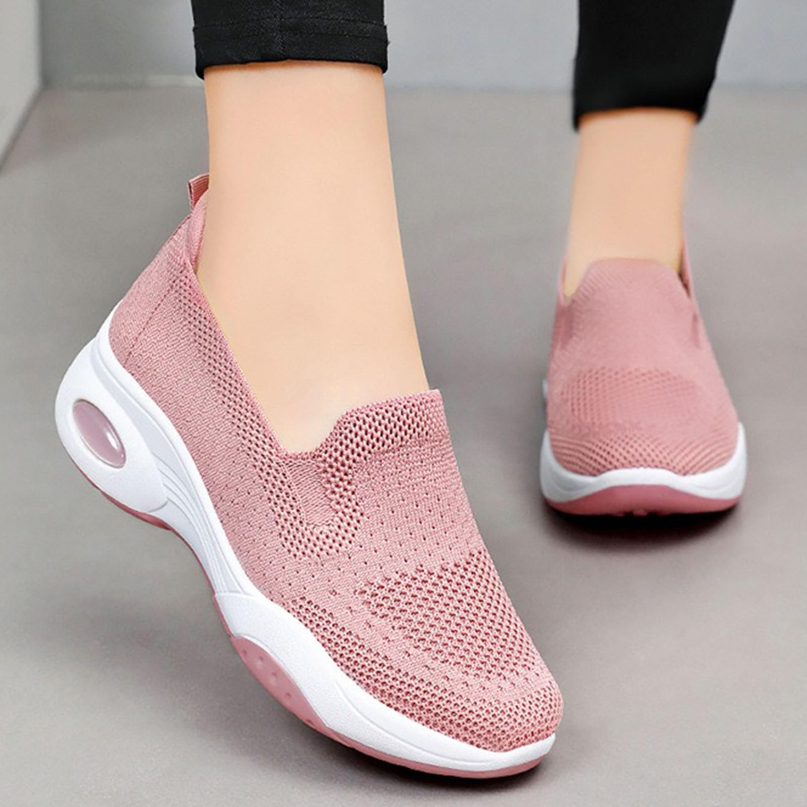 **Women's Low Top Orthopedic Sneakers - Breathable Mesh Slip-On Walking Shoes - Anti-Skid Casual Sports Shoes for Workout, Travel & Everyday Comfort**