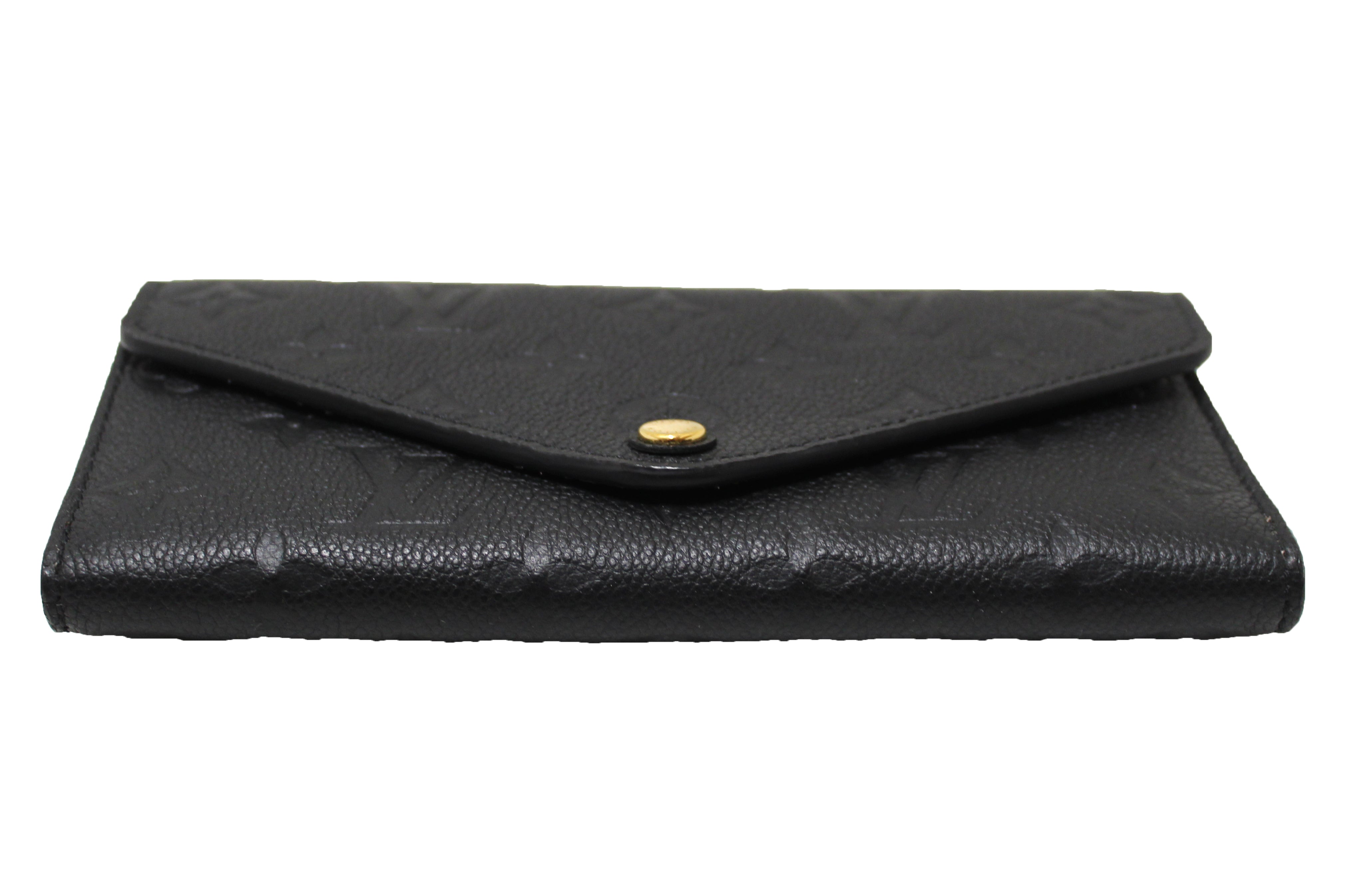 Authentic Louis Vuitton Black Monogram Empreinte Leather Josephine Wallet for Women | Luxury Designer Clutch Purse | Perfect for Everyday Use, Travel & Gift Giving