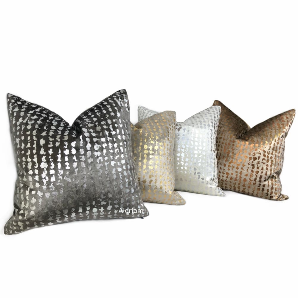 Matteo Graphite & Silver Metallic Leopard Spot Pillow Cover - Stylish Decorative Throw Pillow Case for Sofa, Bed, Couch - Home Decor & Living Room Accessories