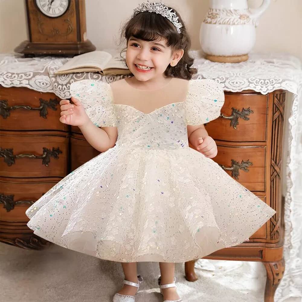 Luxury Sequin Flower Girl Dresses for Toddlers - Princess Wedding Party Gown with Tutu Skirt | Perfect for Pageants, Birthday Parties & Special Occasions