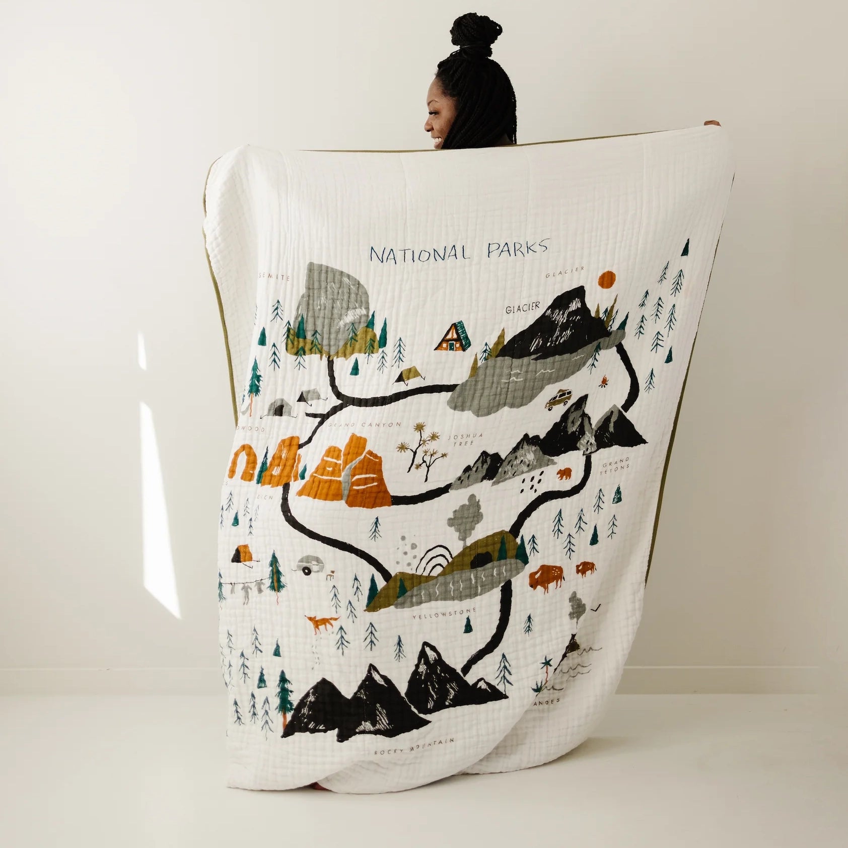 Soft & Breathable Cotton Muslin Reversible Throw Blanket - Large Size for Bed, Sofa & Nursery - Cozy Home Decor & Baby Swaddle Blanket