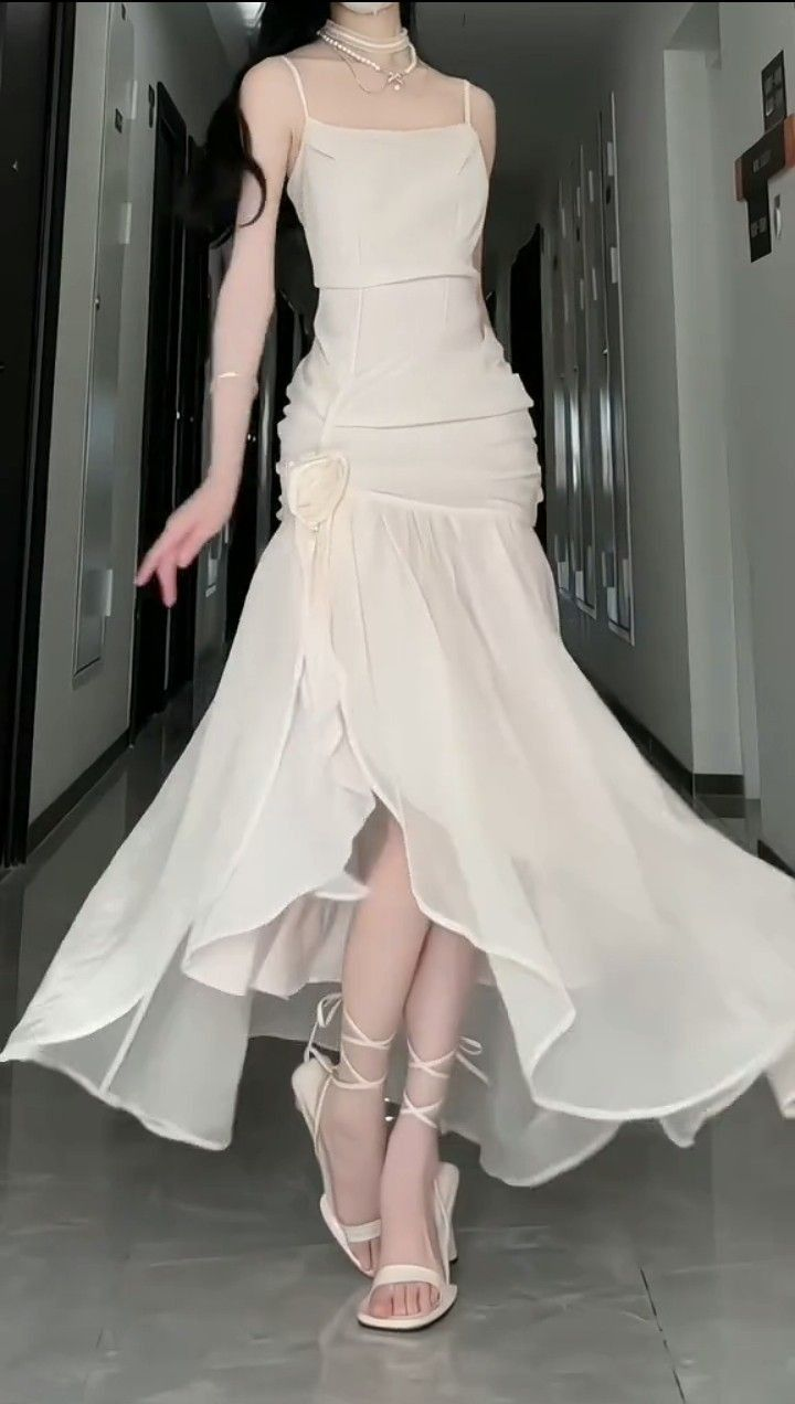 Elegant Mermaid Ivory Chiffon Long Evening Gown Prom Dress J6145 - Perfect for Formal Events, Weddings & Special Occasions