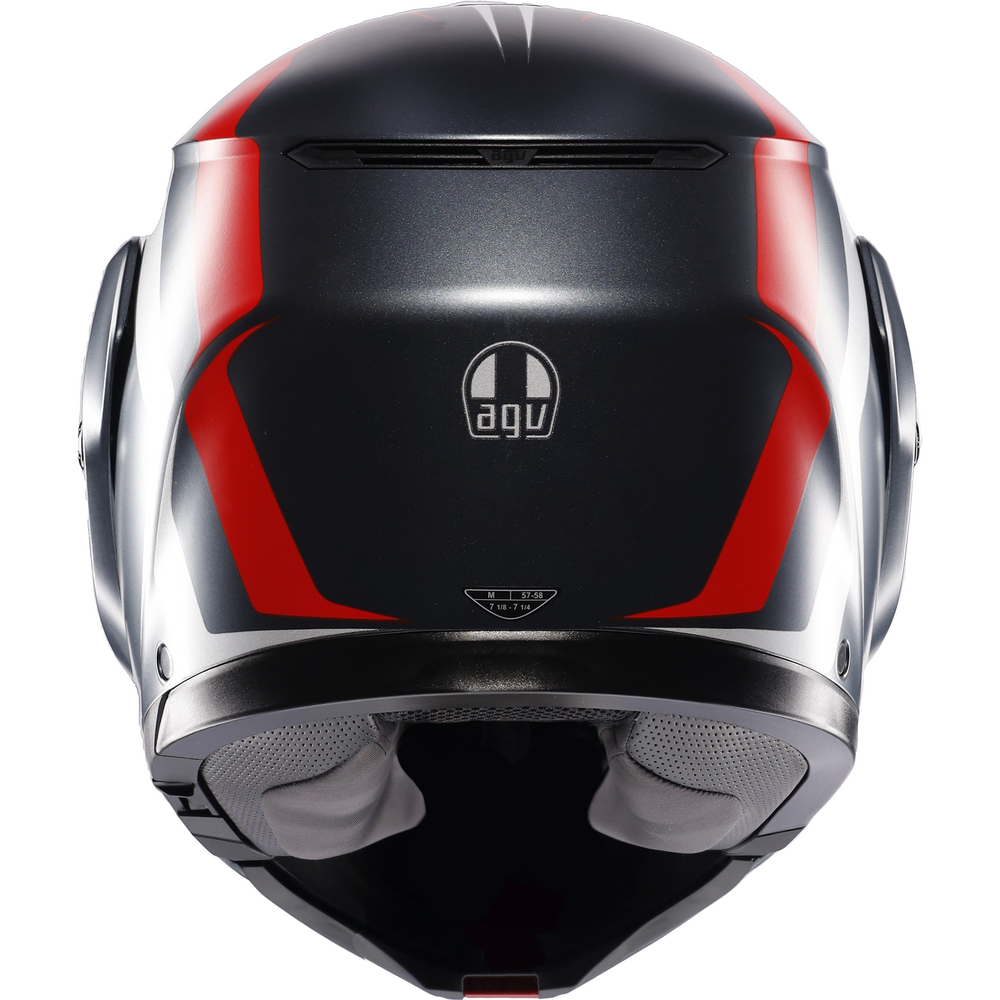 AGV Streetmodular Resia Motorcycle Helmet - Grey, Silver, Red - DOT & ECE Certified for Street & Urban Riding