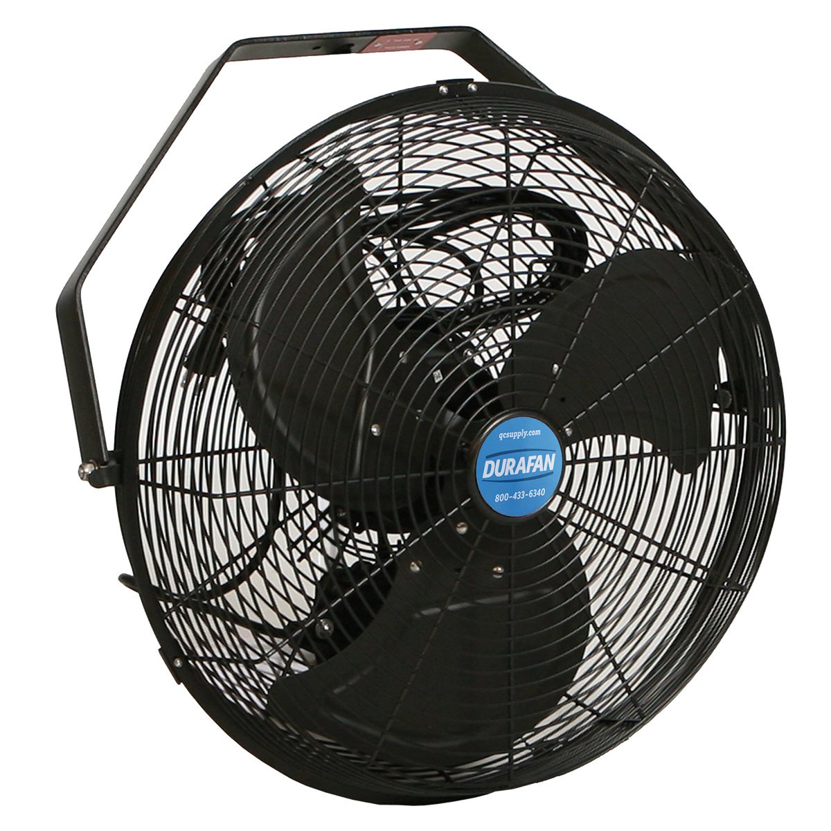 DURAFAN® 14 Inch Black Wall Mount Fan - Indoor & Outdoor Use, Non-Oscillating, Heavy Duty - Perfect for Garage, Workshop, Patio, and Home Cooling