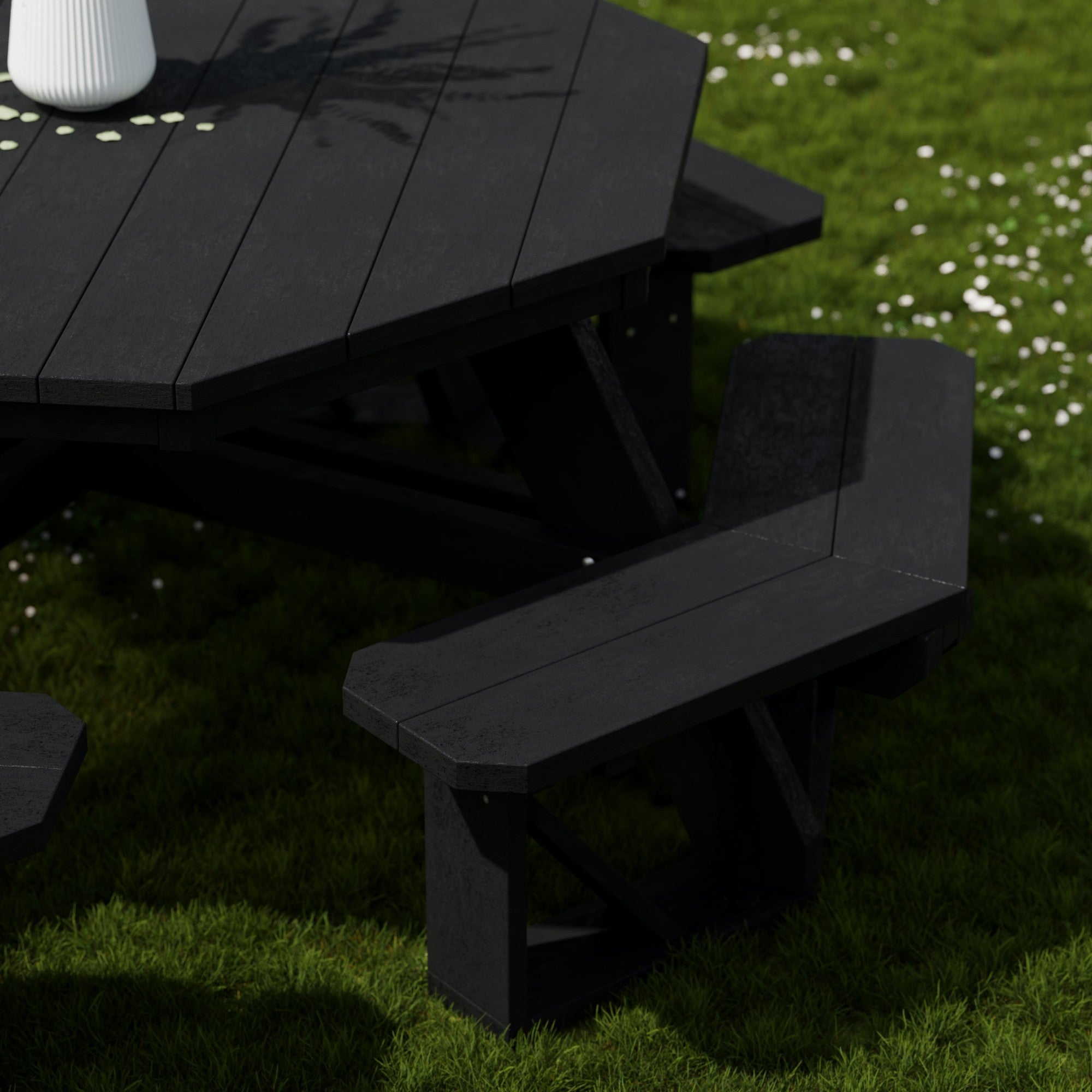 Heritage Octagon Picnic Table - 8-Person Outdoor Dining Set for Backyard, Patio, Garden, Park & Camping - Durable All-Weather Wooden Picnic Bench