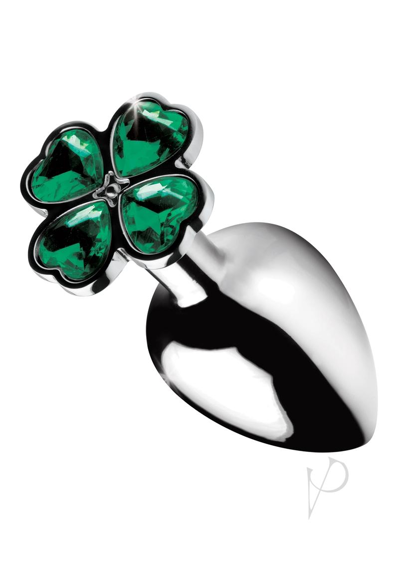 Lucky Clover Gem Small Anal Plug - Green Jewel Butt Plug for Women & Men - Perfect for Sensual Play, Couples Fun & Beginner Anal Training