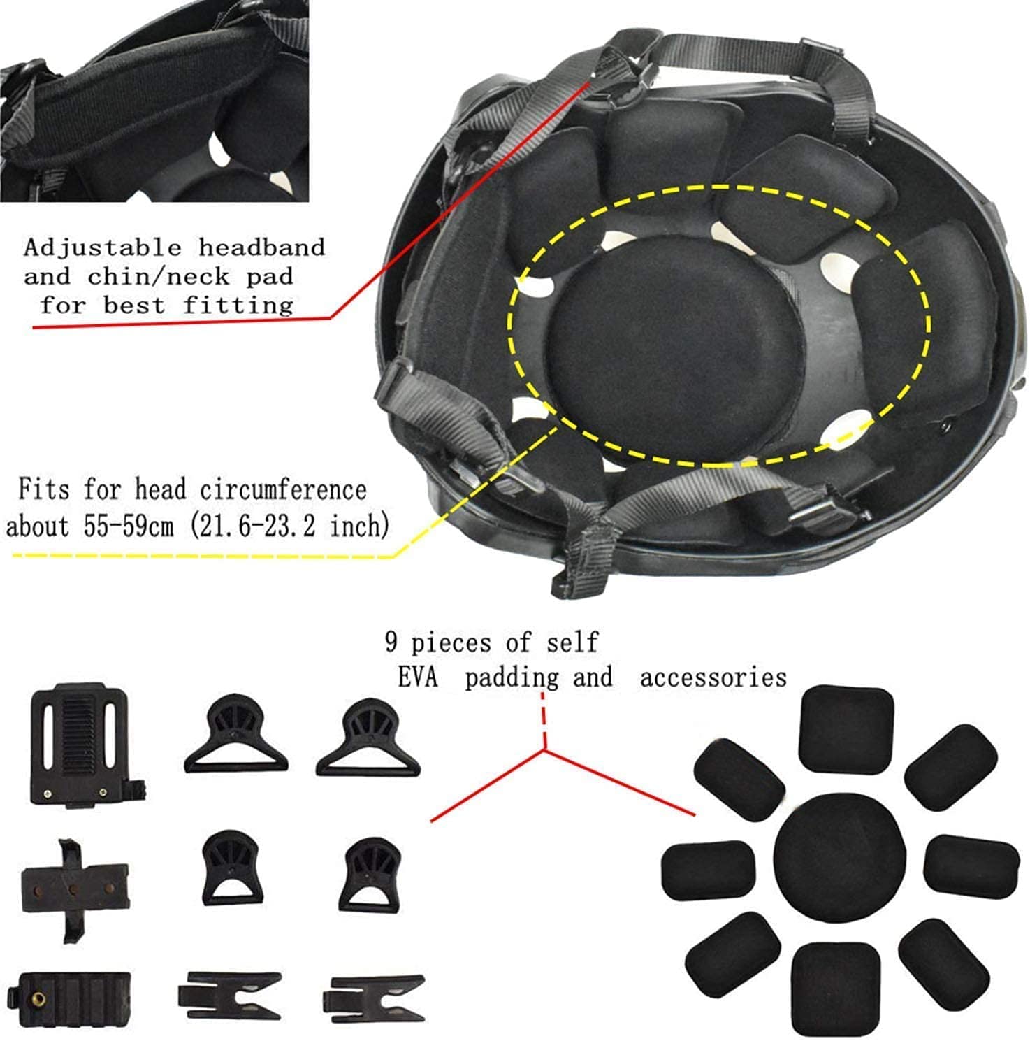 Tactical Airsoft Helmet with Half Face Mask & 3D Split Safety Goggles - Military Style Protective Gear for Airsoft, Paintball, Hunting, CS Games & Role-Playing Scenarios