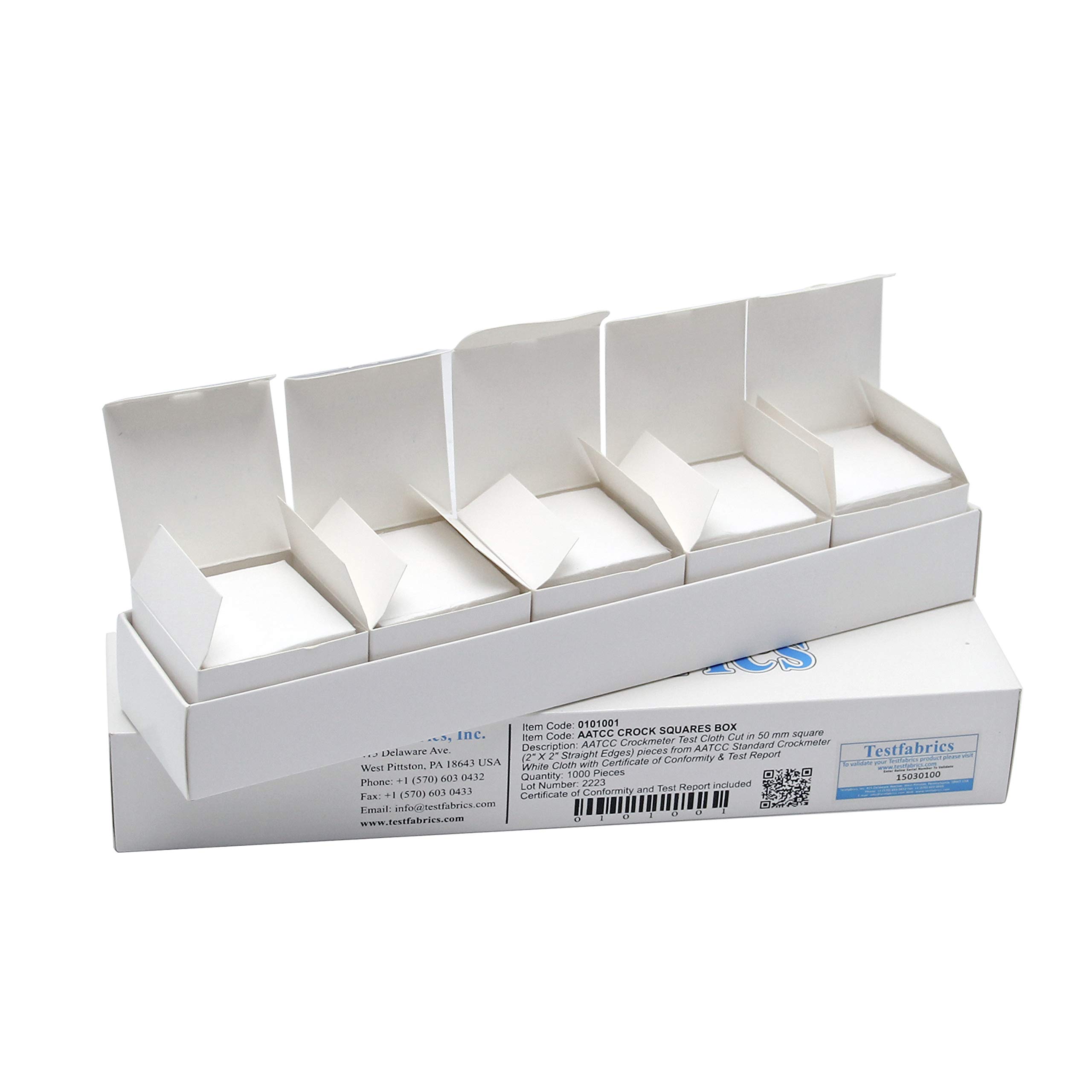 CGOLDENWALL 2x2 Inch Test Fabric Squares for Dry & Wet Rubbing Fastness Tester - 1000pcs (5 Pack) - Ideal for Textile Quality Control, Color Fastness Testing in Labs & Manufacturing
