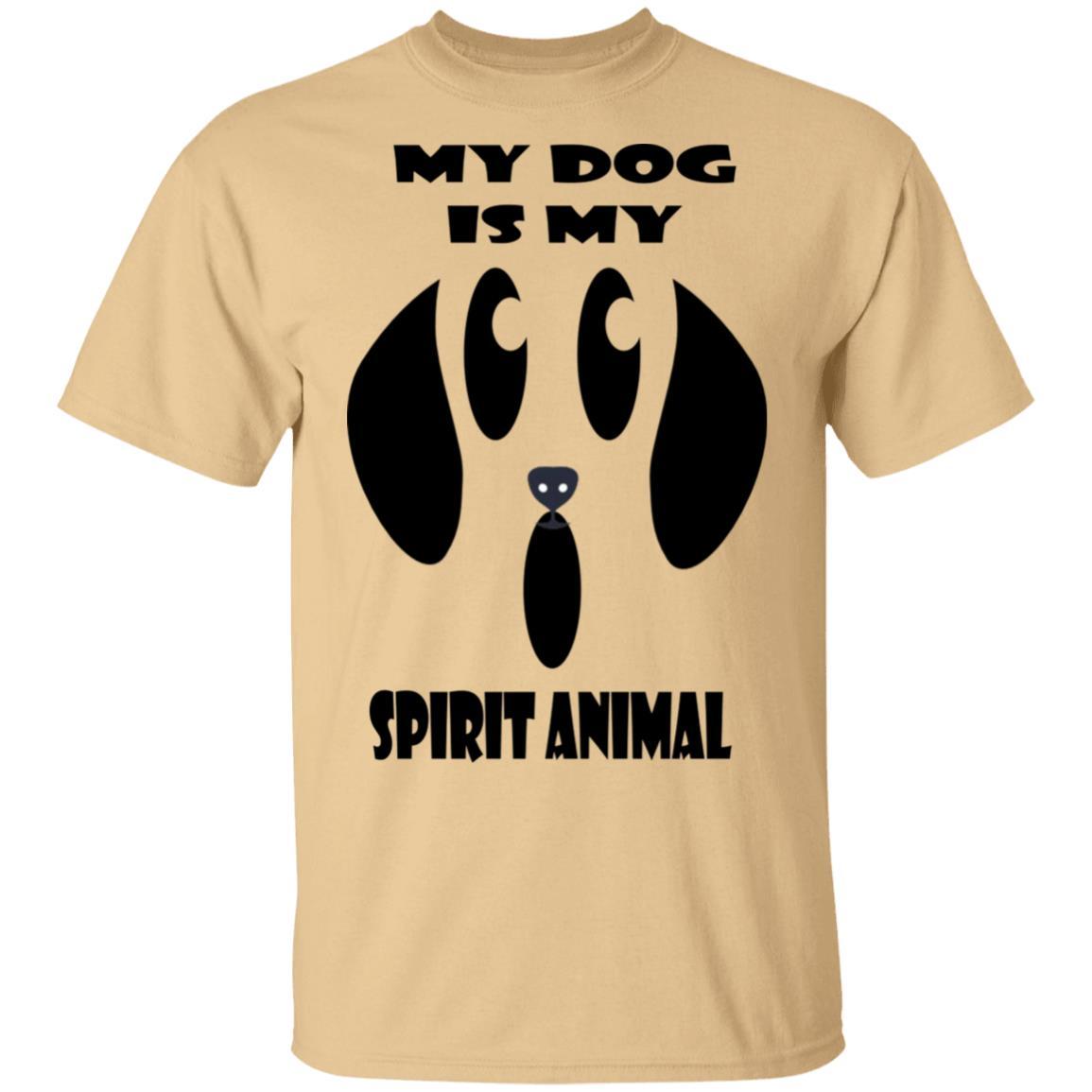 My Dog Is My Spirit Animal Halloween T-Shirt - Funny Pet Lover Cotton Tee for Women & Men - Perfect for Halloween Costumes & Dog Owner Gifts