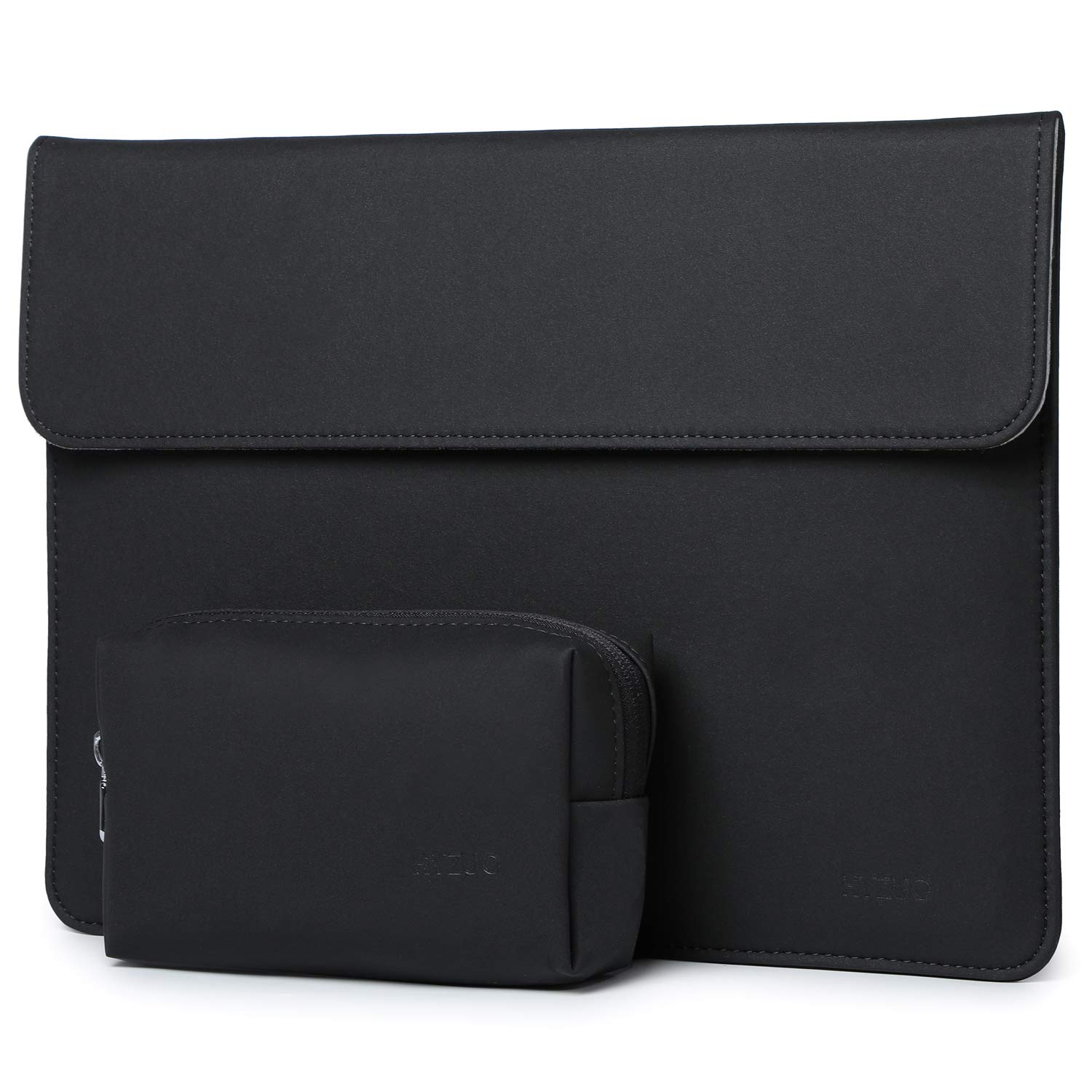 Premium 15-16 Inch Laptop Sleeve for MacBook Pro 16 (2021-2022 M1 Pro/Max A2485) & MacBook Pro 15 (2012-2020 A2141) - Soft Faux Suede Leather Protective Case with Accessory Pouch - Perfect for Travel, Office & School Use - Black