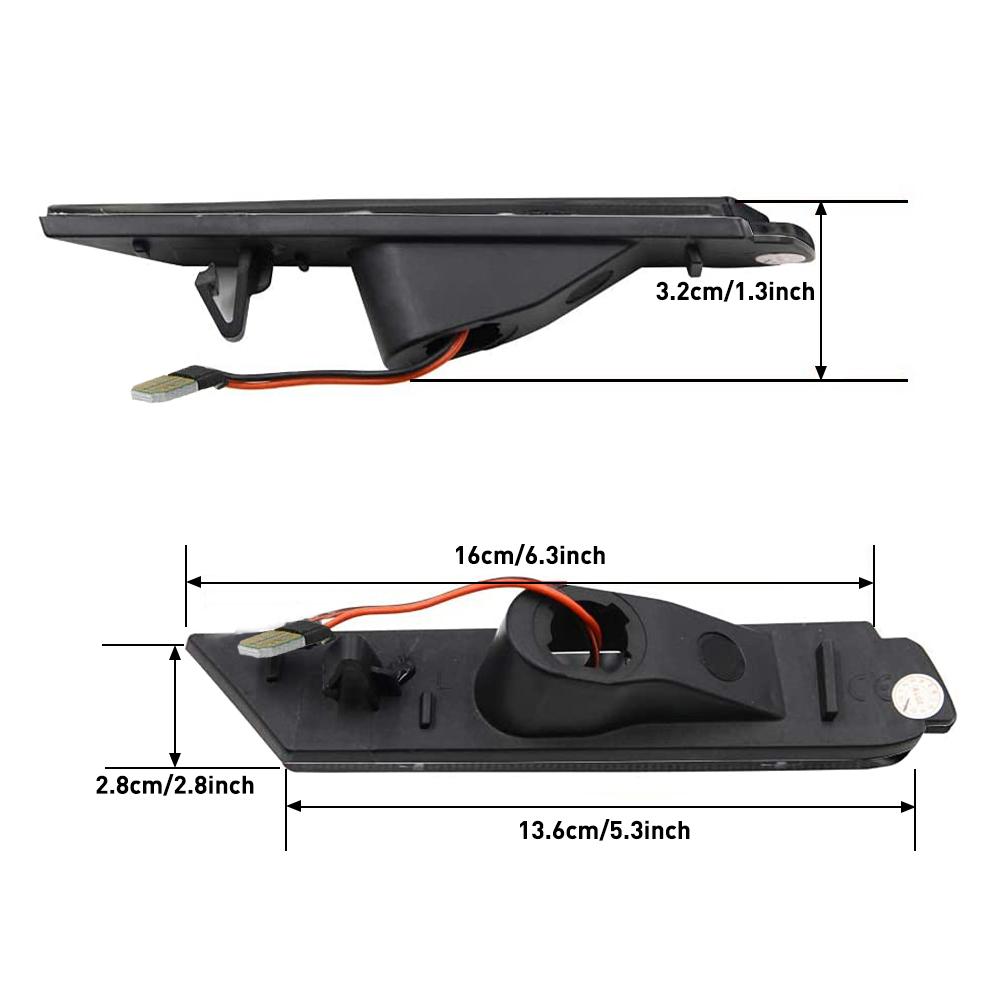 2010-2015 Chevy Camaro LED Side Marker Lights - Red/Amber Smoked Lens Replacement for Enhanced Visibility & Style | Perfect for Night Driving & Car Customization