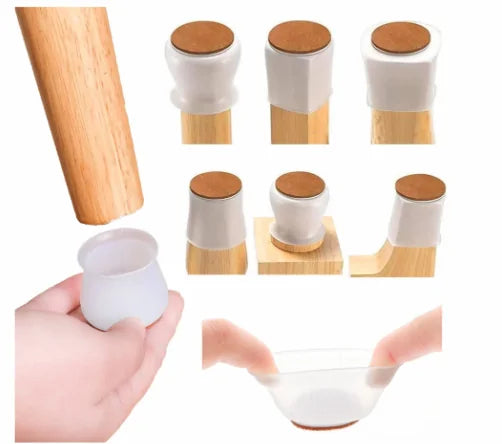 16-Piece Silicone Furniture Leg Protectors - Non-Slip Floor Protectors for Chairs, Tables & Couches | Scratch & Noise Reduction for Hardwood & Tile Floors | Home & Office Use