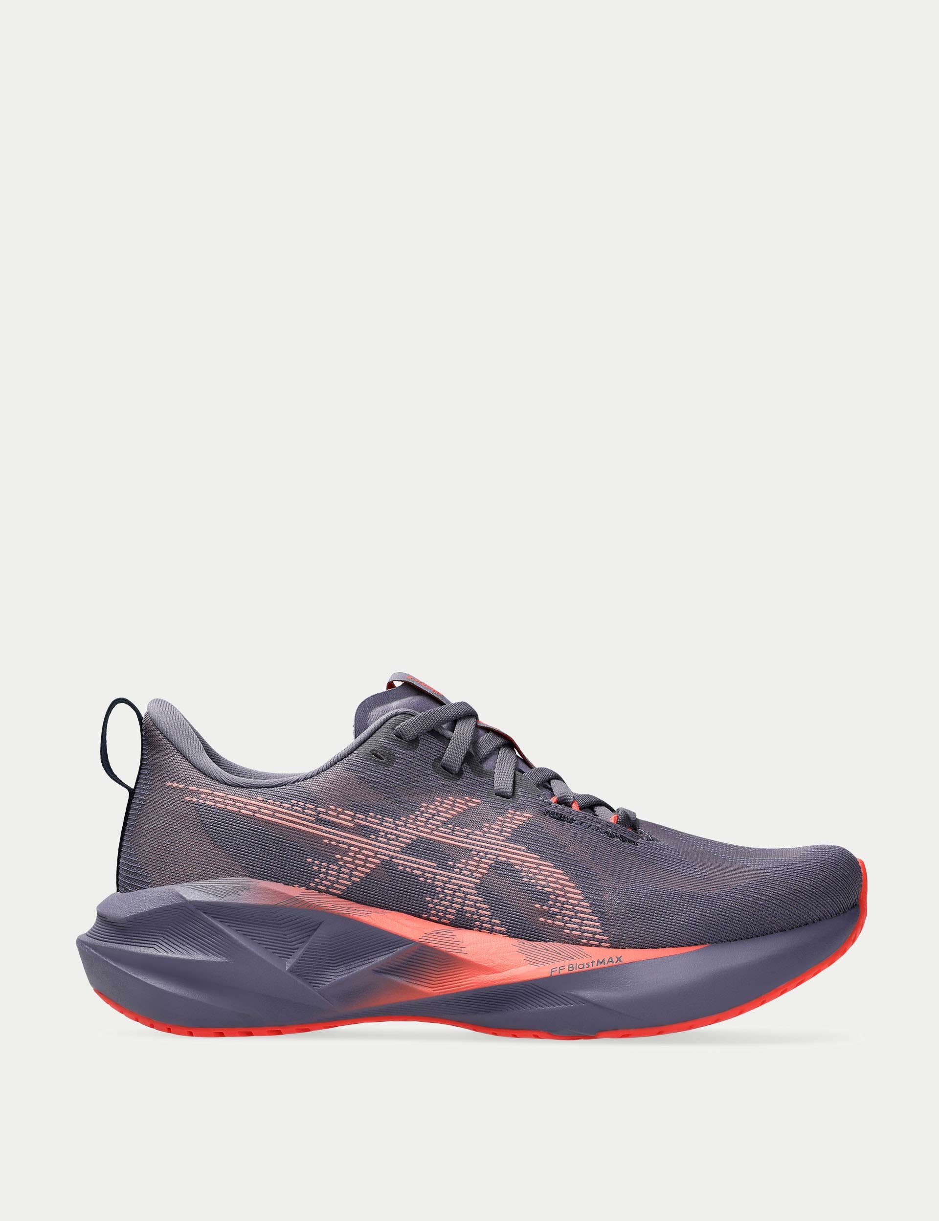 ASICS Novablast 5 Running Shoes - Greyish Purple/Coral Reef - Lightweight Cushioned Sneakers for Men & Women - Perfect for Jogging, Gym Workouts & Daily Wear