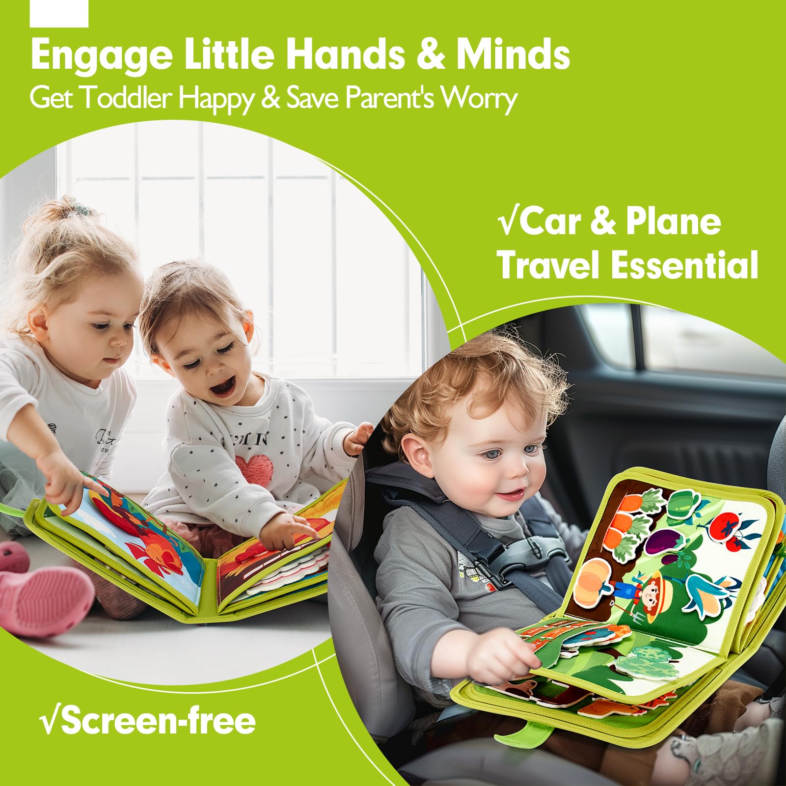 Montessori Busy Book for Toddlers 1-3 - Educational Quiet Activity Toy for Boys & Girls | Perfect Birthday Gift & Travel Toy