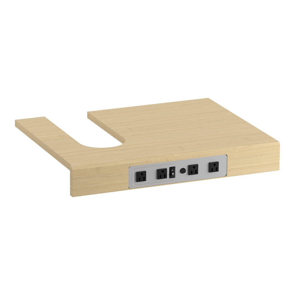 KOHLER 99678-SH11-1WR Adjustable Shelf with Electrical Outlets for 36-Inch Vanity - Natural Maple Finish | Perfect for Bathroom Storage & Charging Devices | Compatible with KOHLER Tailored Vanities (1 Door 3 Drawers Left Side)