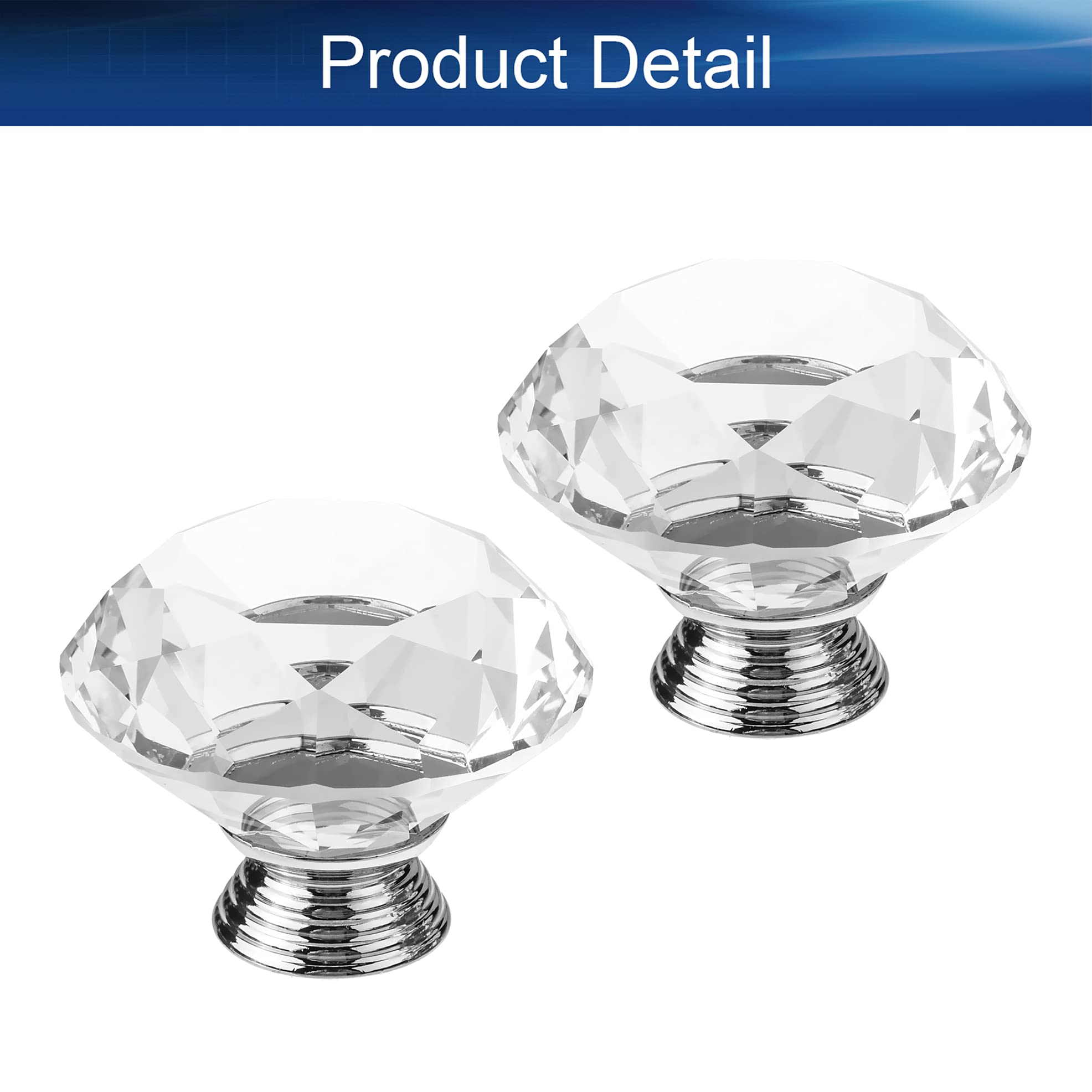 Crystal Plastic Pull Handle Cabinet Knobs - 2Pcs Transparent Drawer Handles for Cupboard, Dresser, Bookcase & Wardrobe - Easy Installation & Modern Home Decor Upgrade