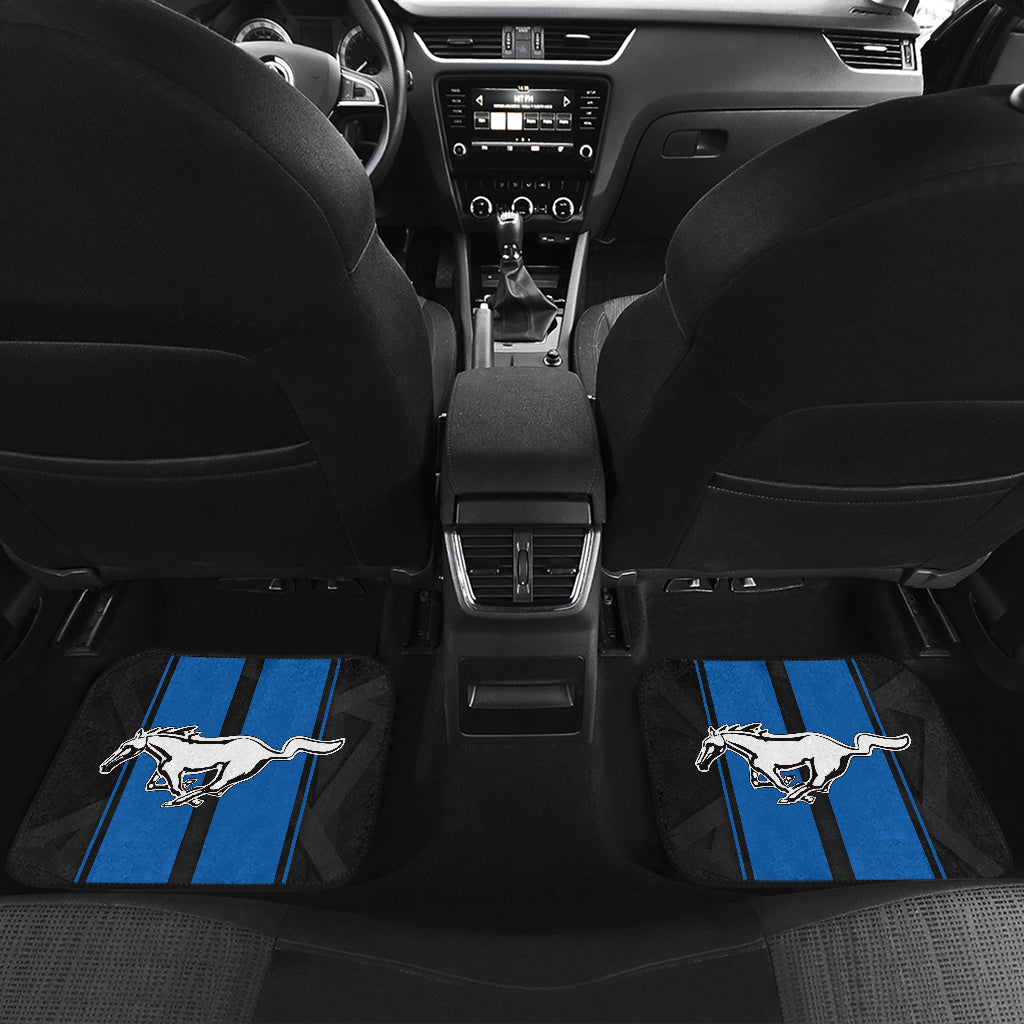 Premium Blue Ford Mustang Fastback Muscle Car Floor Mats - Custom Fit 1965-1973 Models - All-Weather Protection - Perfect for Car Shows & Daily Driving