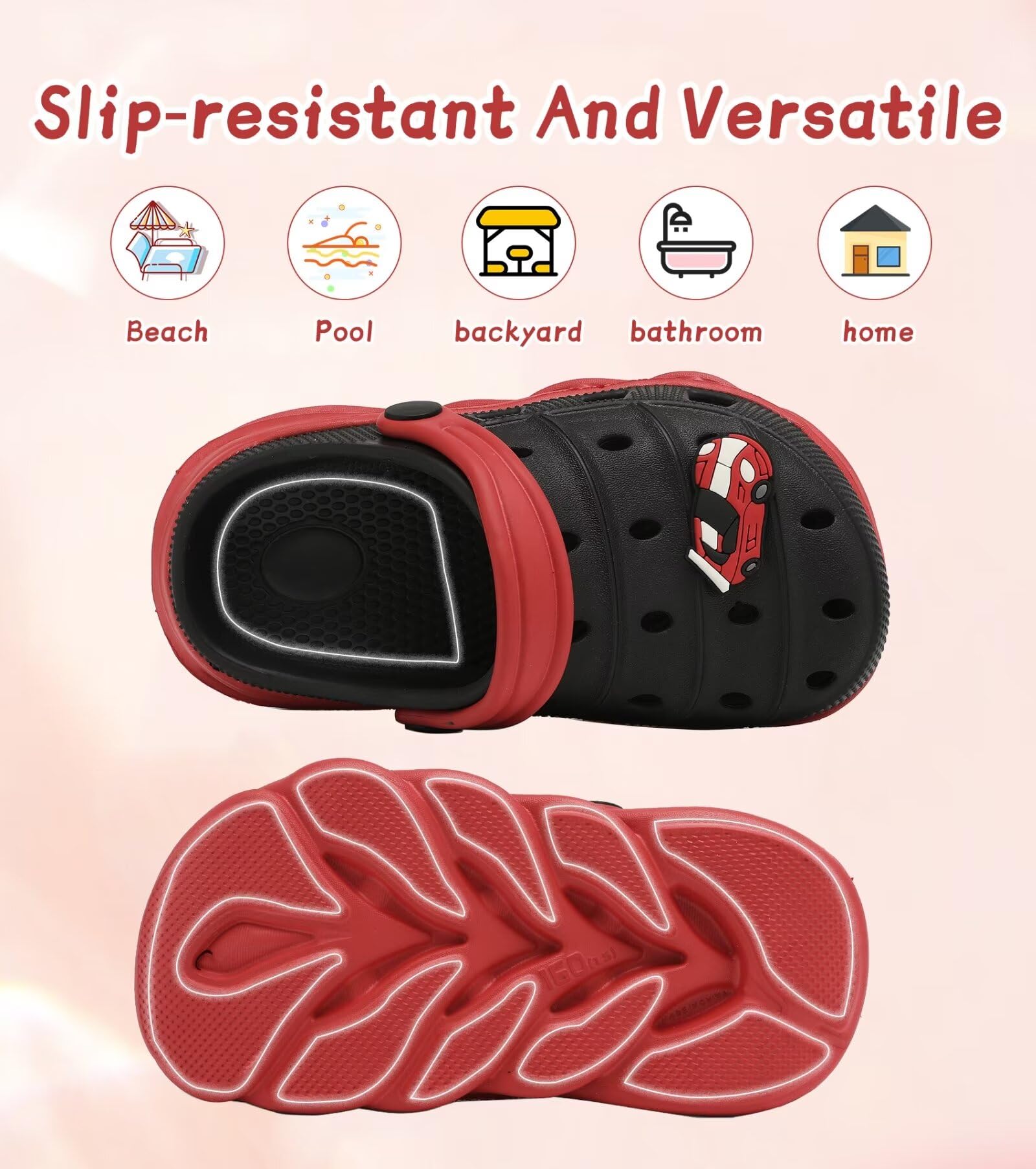 Toddler Kids Clogs - Slip-On Slide Sandals & Slippers for Boys Girls - Comfortable Beach, Pool, Garden Shoes for Summer Play