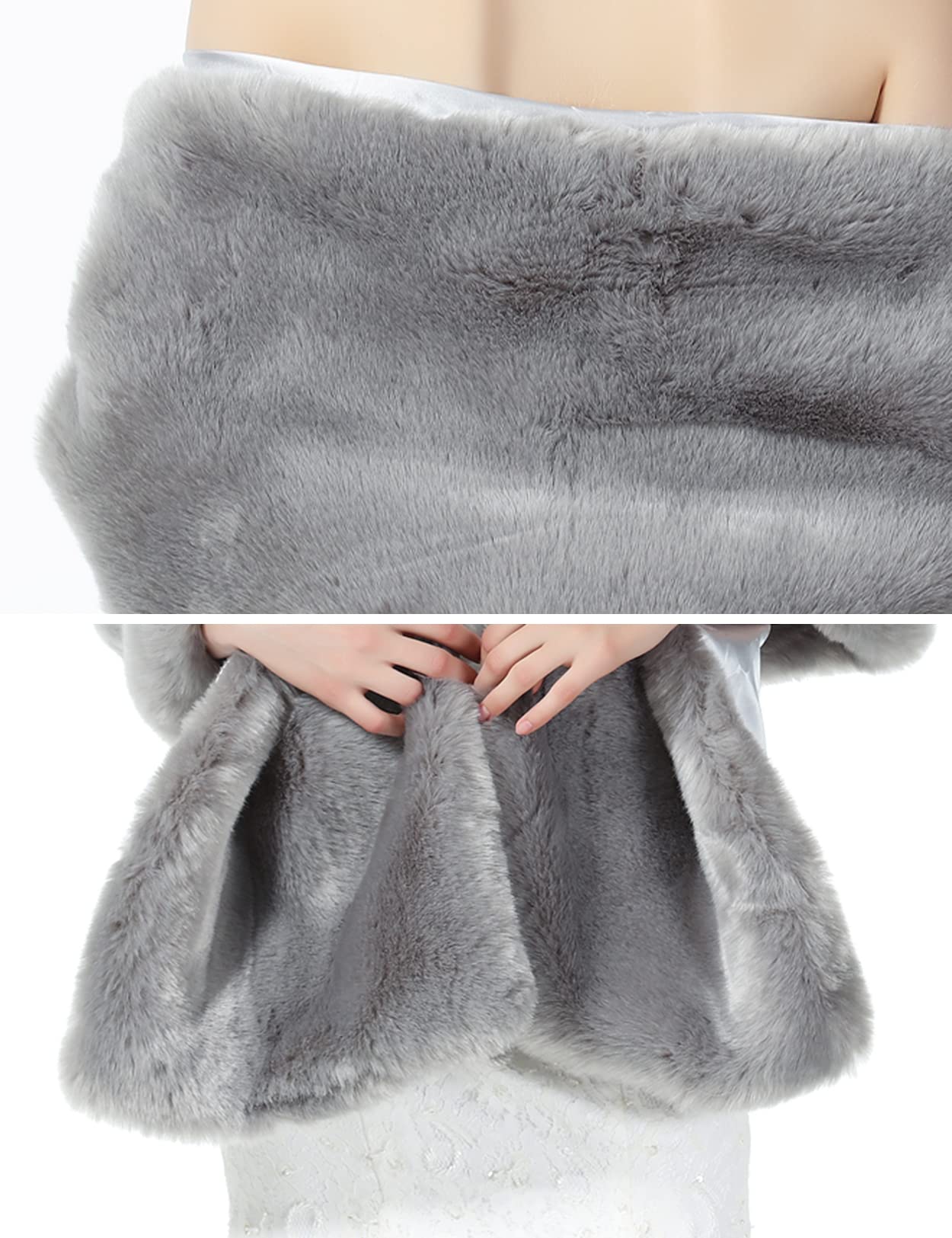 Luxury Faux Fur Shawl Wrap for Women - Elegant Wedding Bridal Stole, Winter Cover Up & Bridesmaid Cape - Perfect for Weddings, Parties, and Cold Weather Fashion
