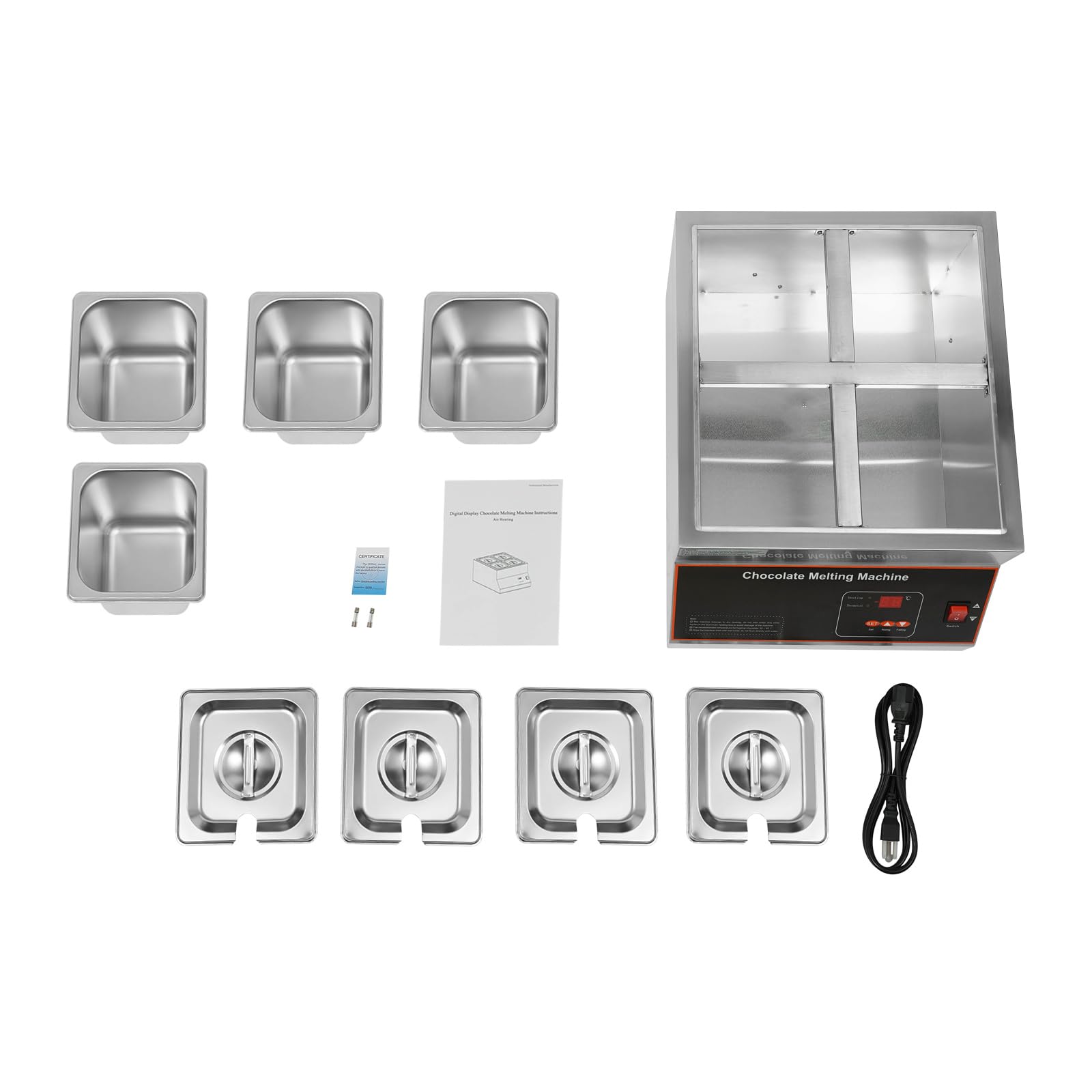 110V Electric Chocolate Tempering Machine - 26.46 Lbs Capacity, 4 Tanks Stainless Steel Chocolate Melter with Precise Temperature Control (32~203°F) - Perfect for Melting Chocolate, Milk, Cream - Ideal for Bakeries, Candy Shops & Home Chocolate Making