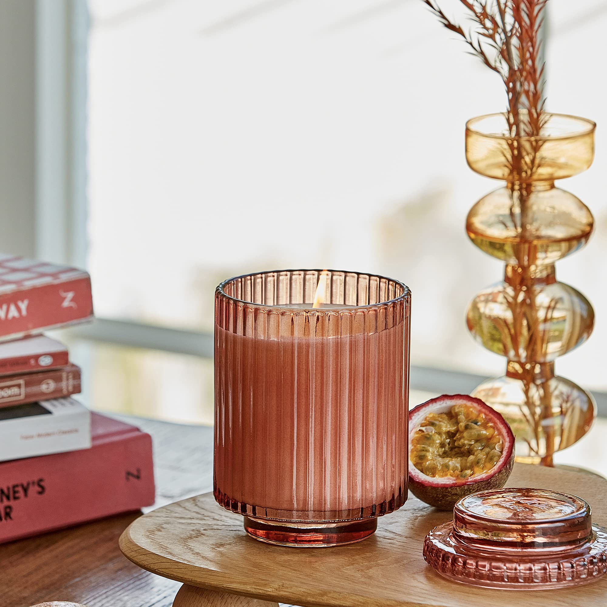 LA JOLIE MUSE Scented Soy Wax Candle - Passionfruit Peony Fragrance, 80-Hour Burn Time, 12.3oz Home Decor Gift for Women | Perfect for Relaxation, Spa Nights & Romantic Ambiance