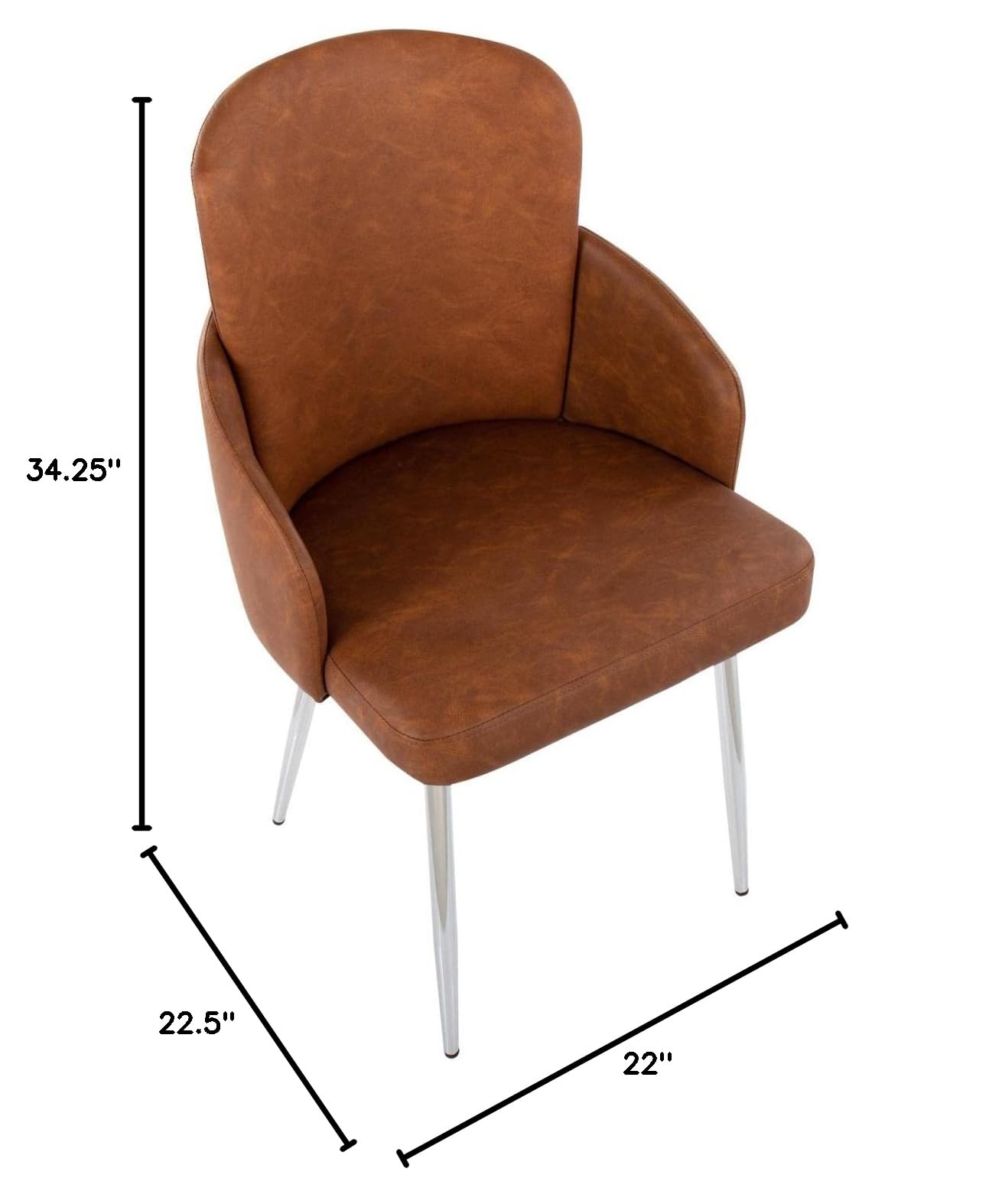 LumiSource Dahlia Upholstered Dining Chairs Set of 2 - Modern Kitchen & Dining Room Chairs with Comfortable Fabric Seat - Perfect for Small Spaces, Breakfast Nooks & Formal Dining Tables
