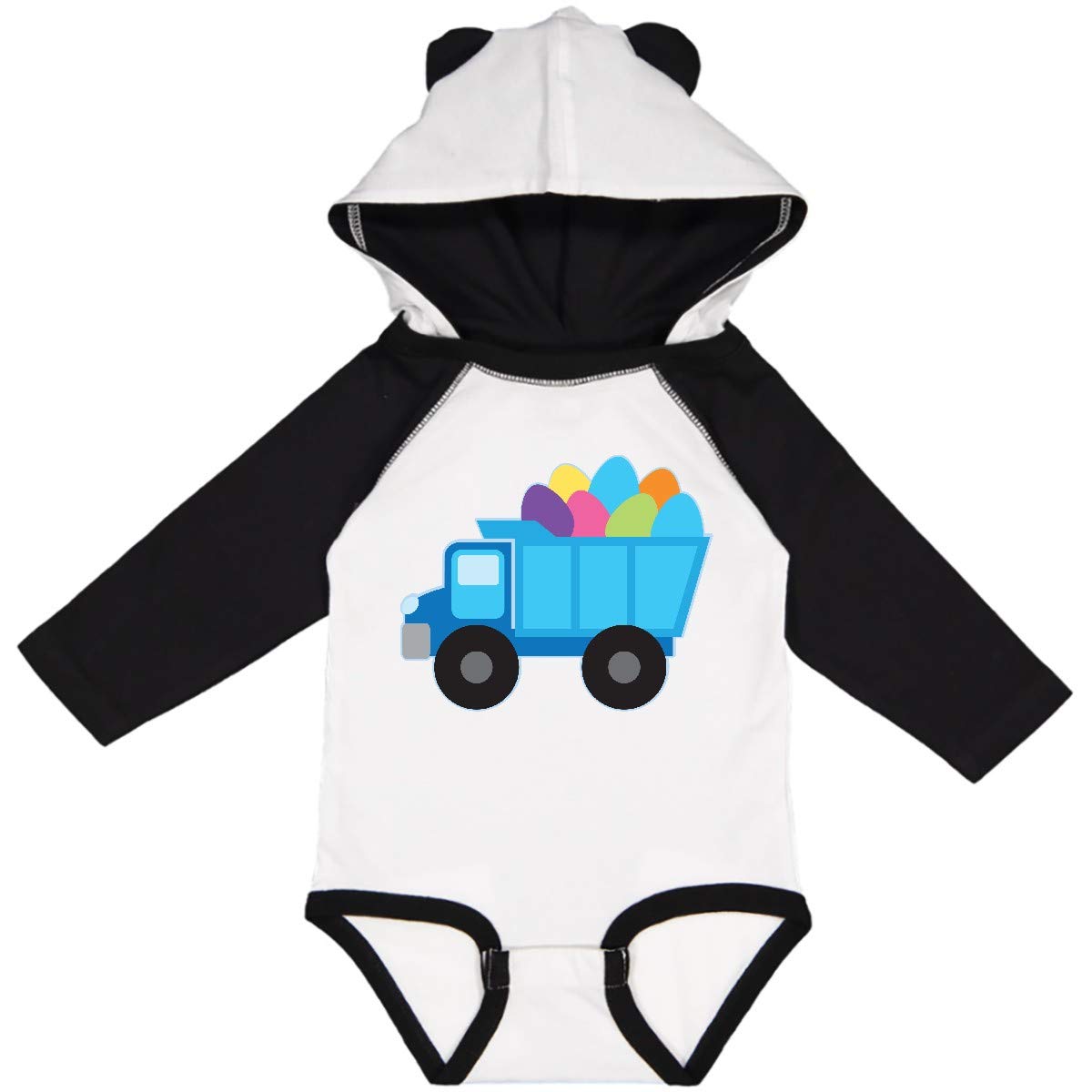 Inktastic Easter Egg Truck Boys Long Sleeve Creeper - Cute Baby Bodysuit for Boys, Easter Outfit, Holiday Photoshoot, Family Gathering, Spring Celebration