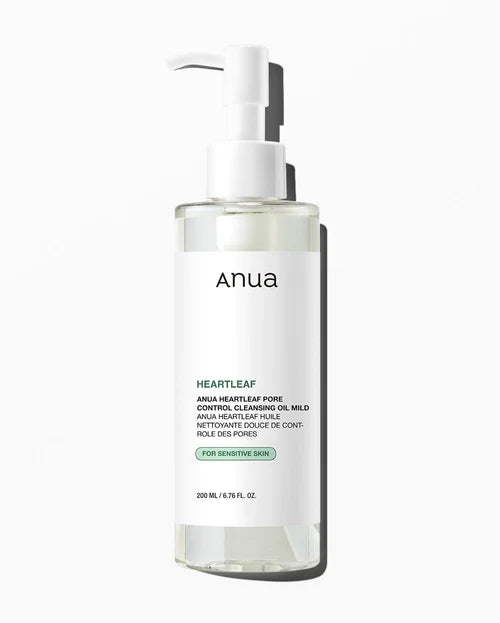 ANUA Heartleaf Pore Control Cleansing Oil - Gentle Facial Cleanser for Oily & Acne-Prone Skin, 200ml - Deep Cleansing & Makeup Removal for Daily Skincare Routine