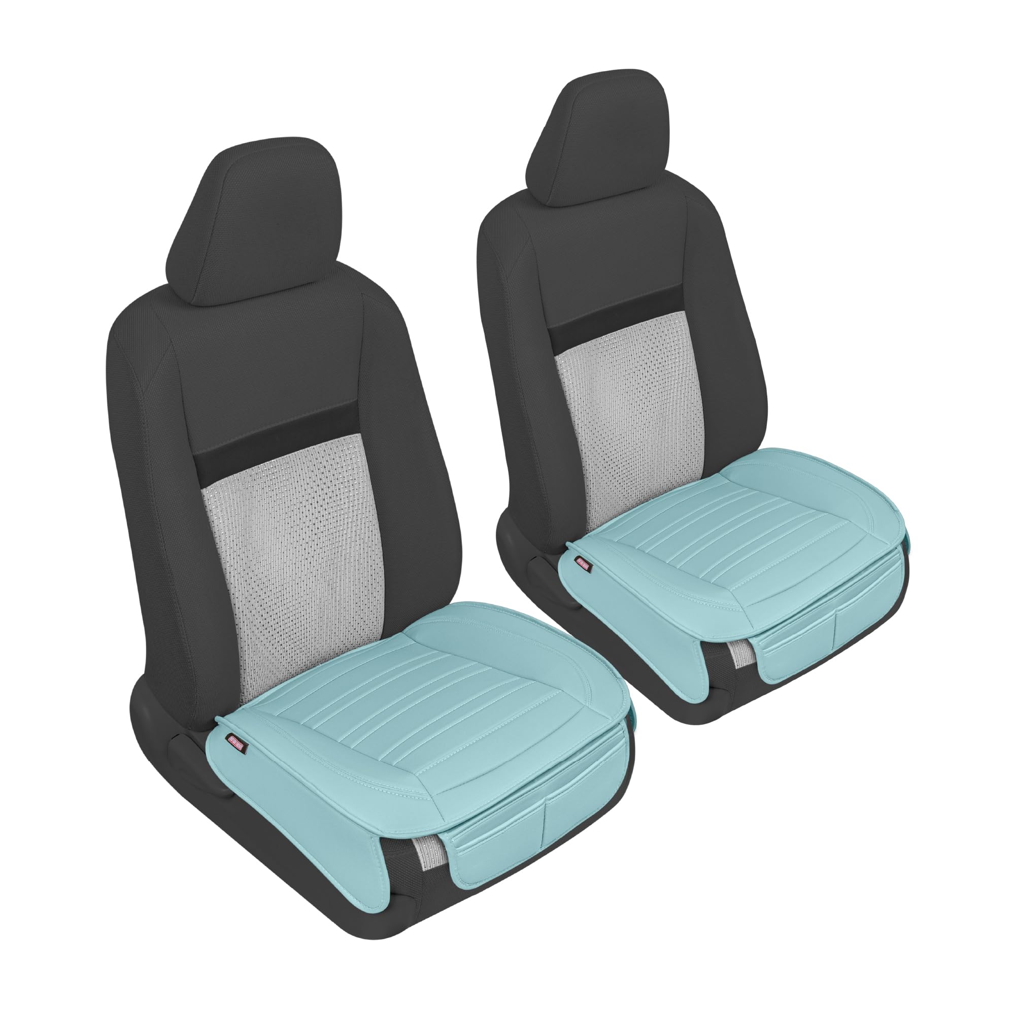 Motor Trend Premium Faux Leather Car Seat Covers - 2-Pack Mint Padded Seat Protectors with Storage Pockets for Cars, Trucks & SUVs | Durable Interior Protection & Comfort for Daily Commute, Road Trips & Family Travel